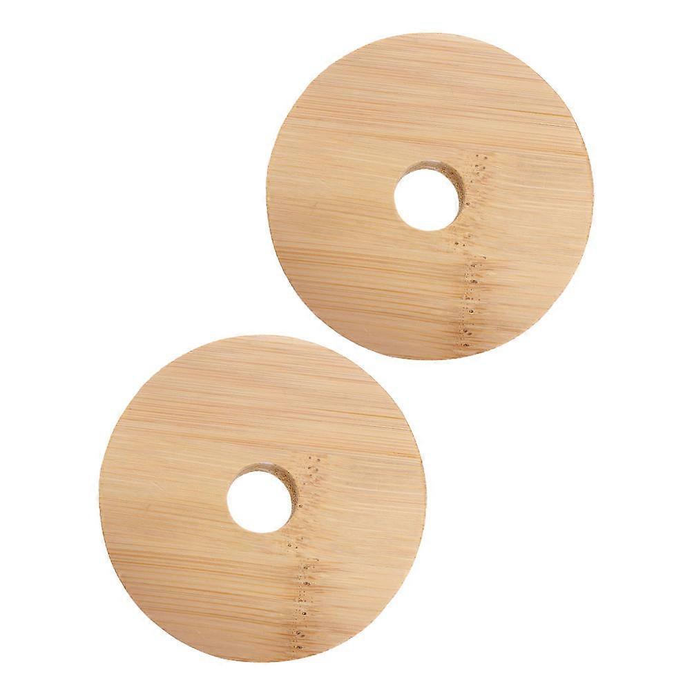 Jar Bamboo Lids Bamboo Sealing Covers For Food Storage Multi Color 8.6x8.6CM 2Pack