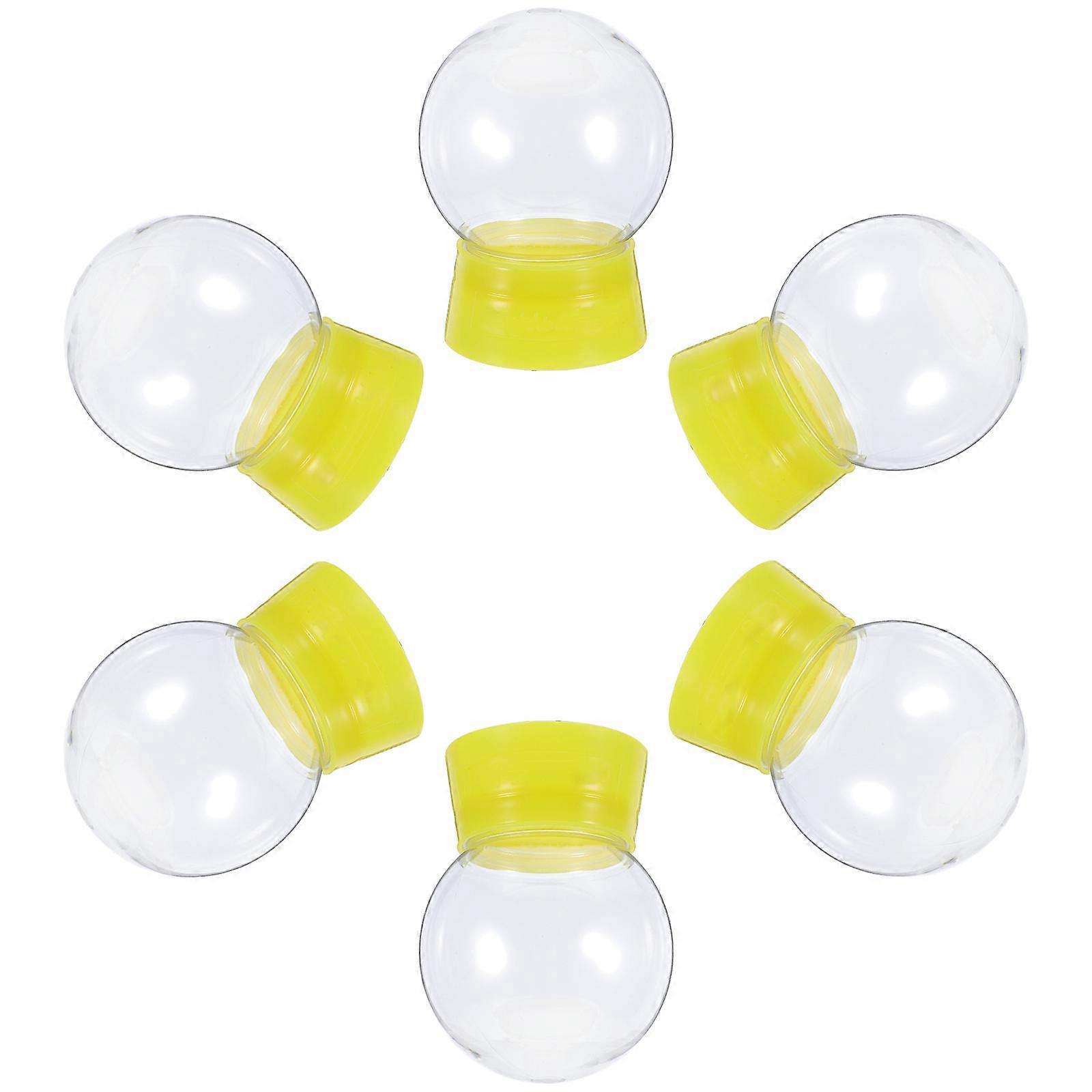 Empty Snow Globes For Crafts Round Shape Plastic Material 6Pcs