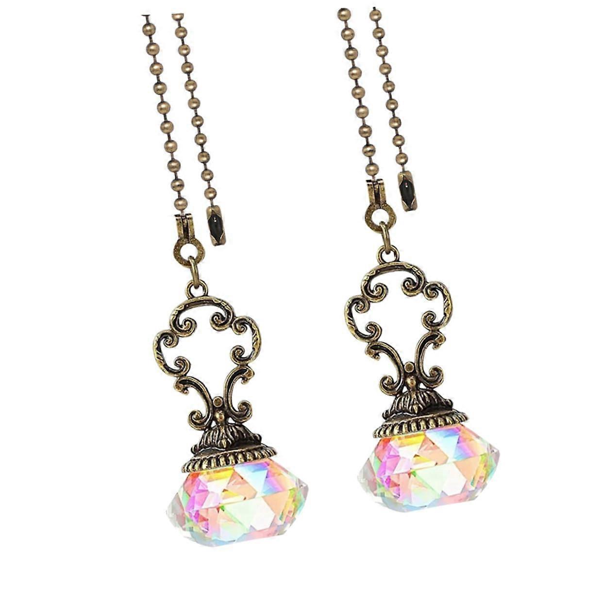 Pack of 2 Light Hanging Chain Pull Chain Diamond Ceiling Light Dangle Rainbow Maker Chain Decor for Coffee Table Hanging Suncather Ornaments