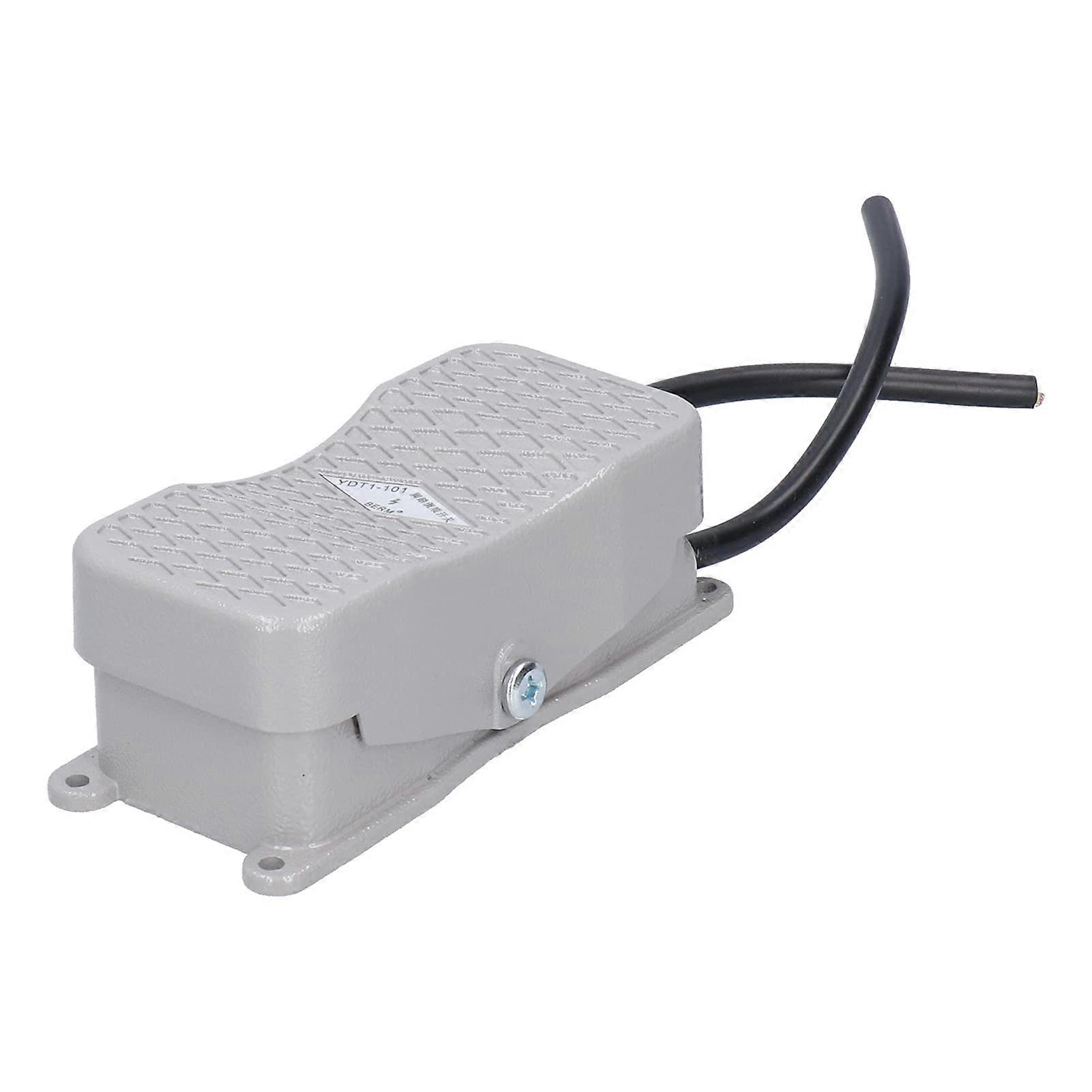 YDT1 101 Foot Pedal Switch, Aluminium Alloy Foot Operated Pedal, Non Slip On Off Controller for Automation Control