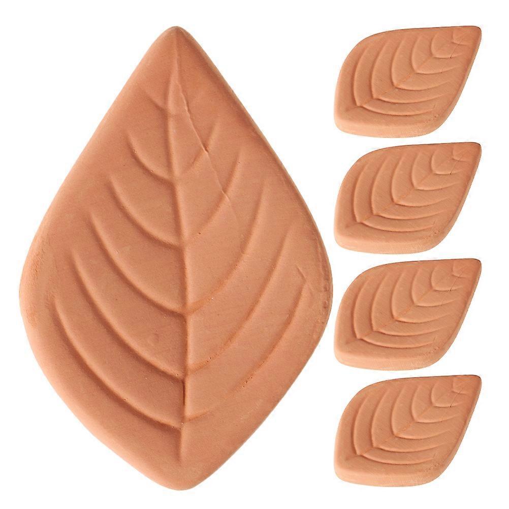 5 Reusable Terracotta Disks for Food Storage Containers – Leaf Design to Keep Sugar Soft and Fresh, Essential for Kitchen Use