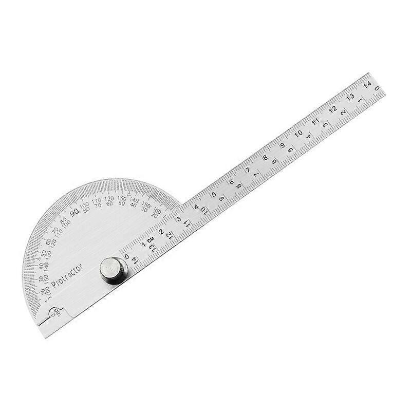 1 Pcs 0-180 Degree Round Head Protractor, Multifunctional Stainless Steel Angle Protractor, Round Head Angle Protractor Engineer Protractor for Paint