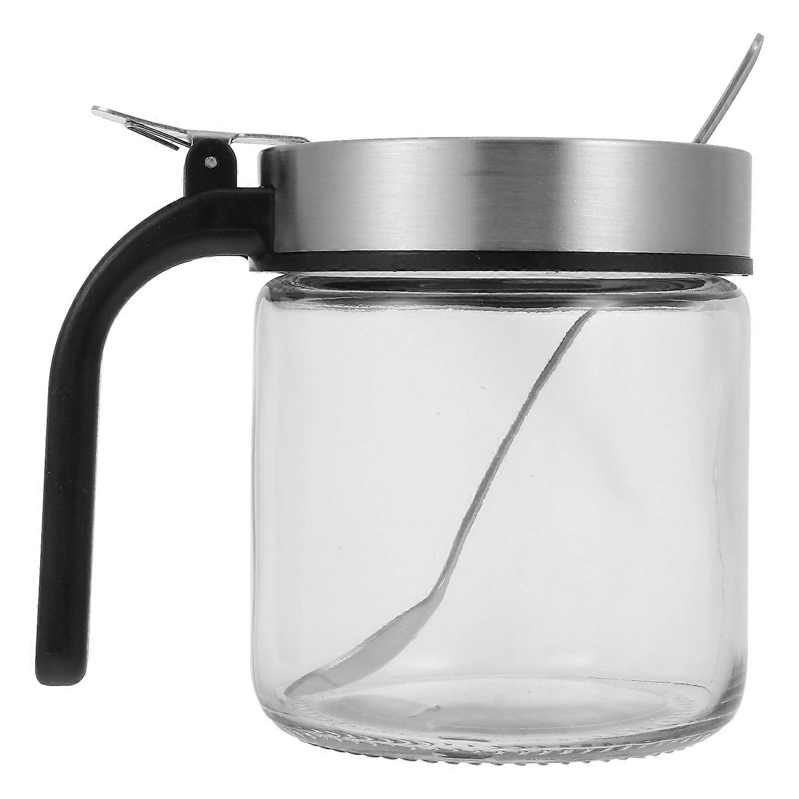 Practical 1pc Glass Kitchen Seasoning Jar with Handle   Salt, Sugar, Pepper Storage Bottle, Safe & Easy to Clean