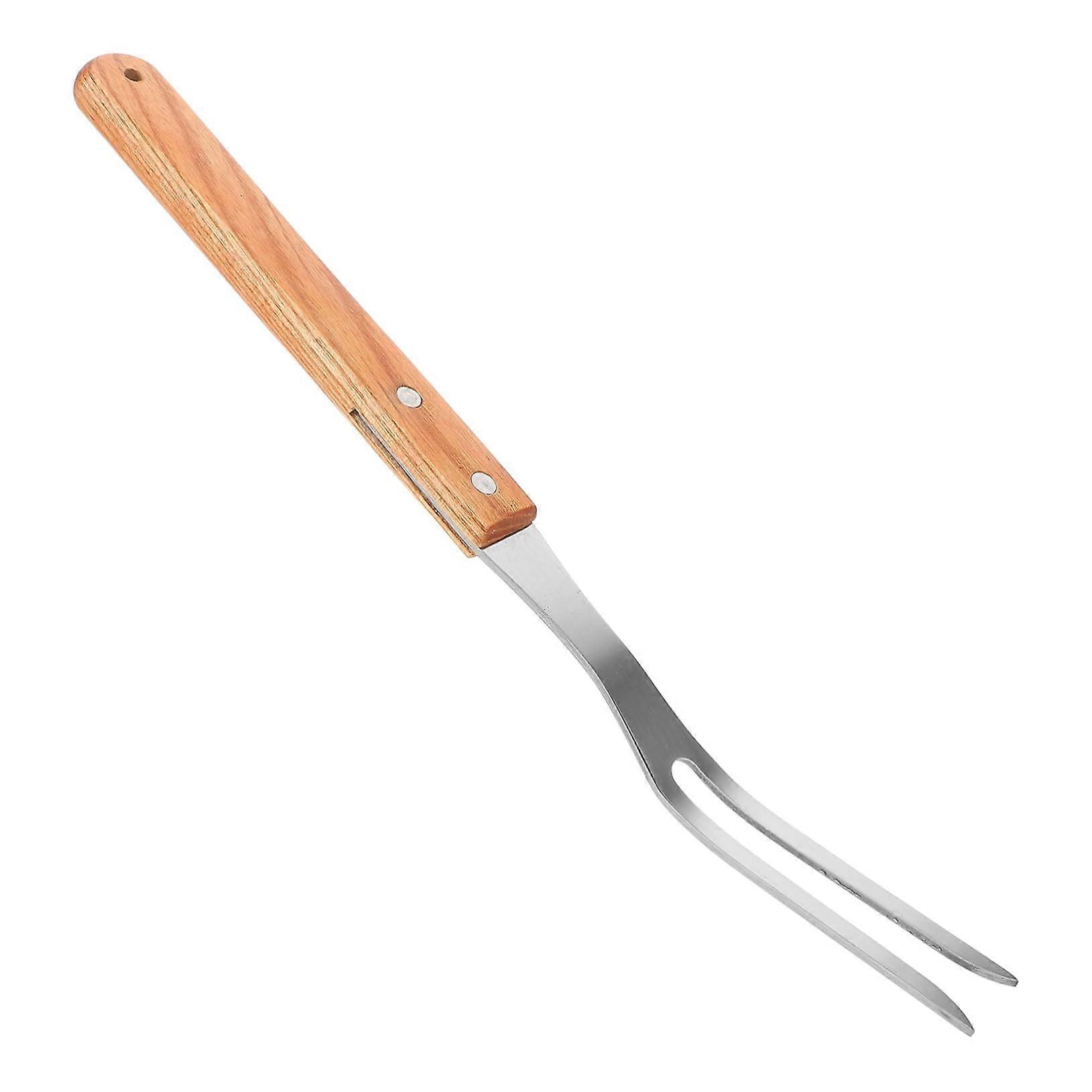 Meat Forks for Cooking Meat Fork Set Stainless Steel Roasting Fork with Wooden Handle Barbecue Tools for Outdoor Use