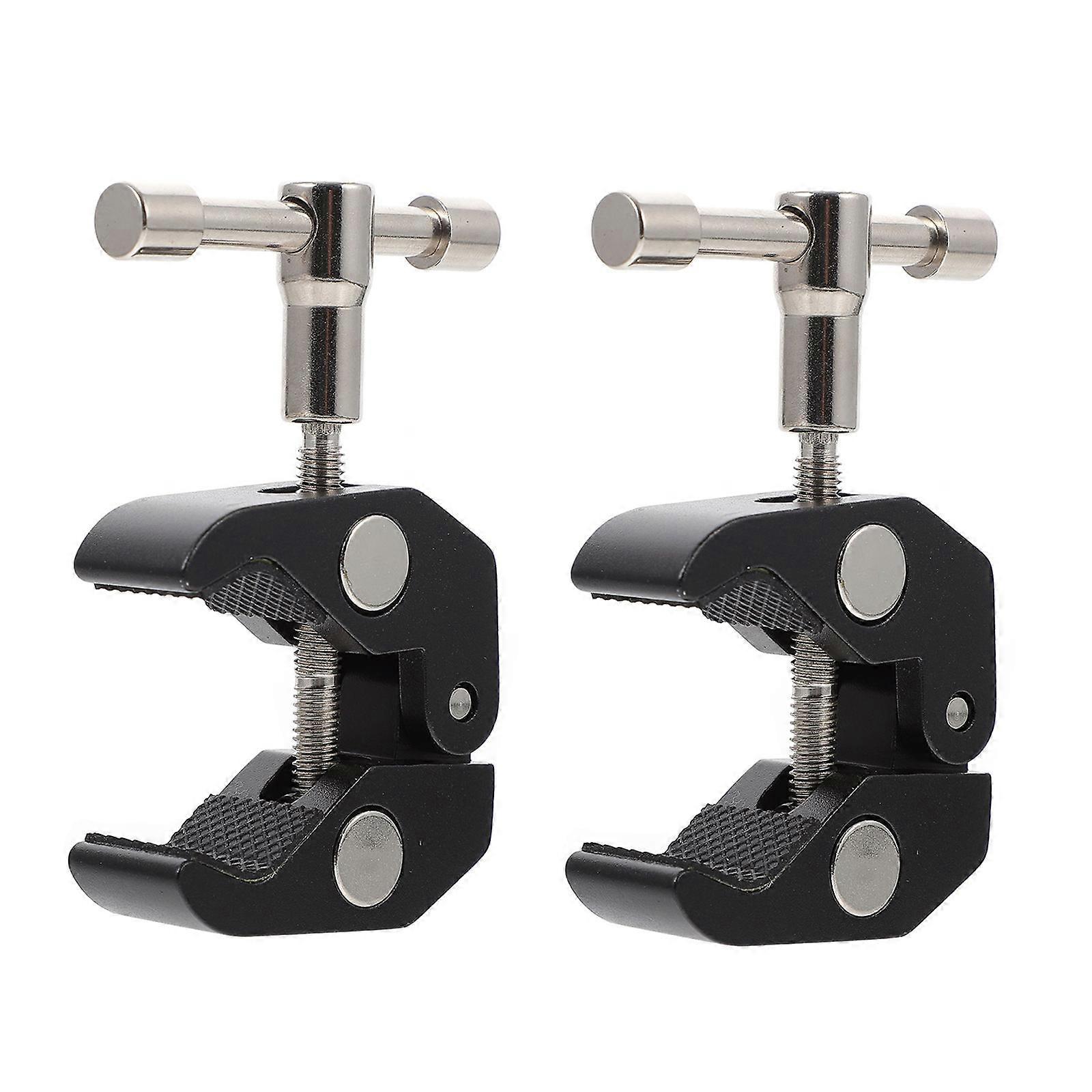 Super Clamps for Photography 2PCS All-Metal Black Aluminum Alloy with 1 4 and 3 8 Threads 1cm to 5