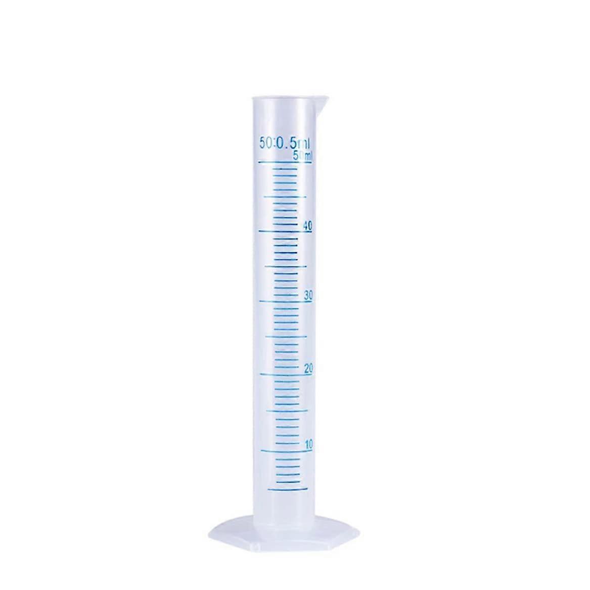 Plastic measuring cylinder, laboratory graduated beaker, test liquid container, 50 ml measuring tube, measuring cylinder
