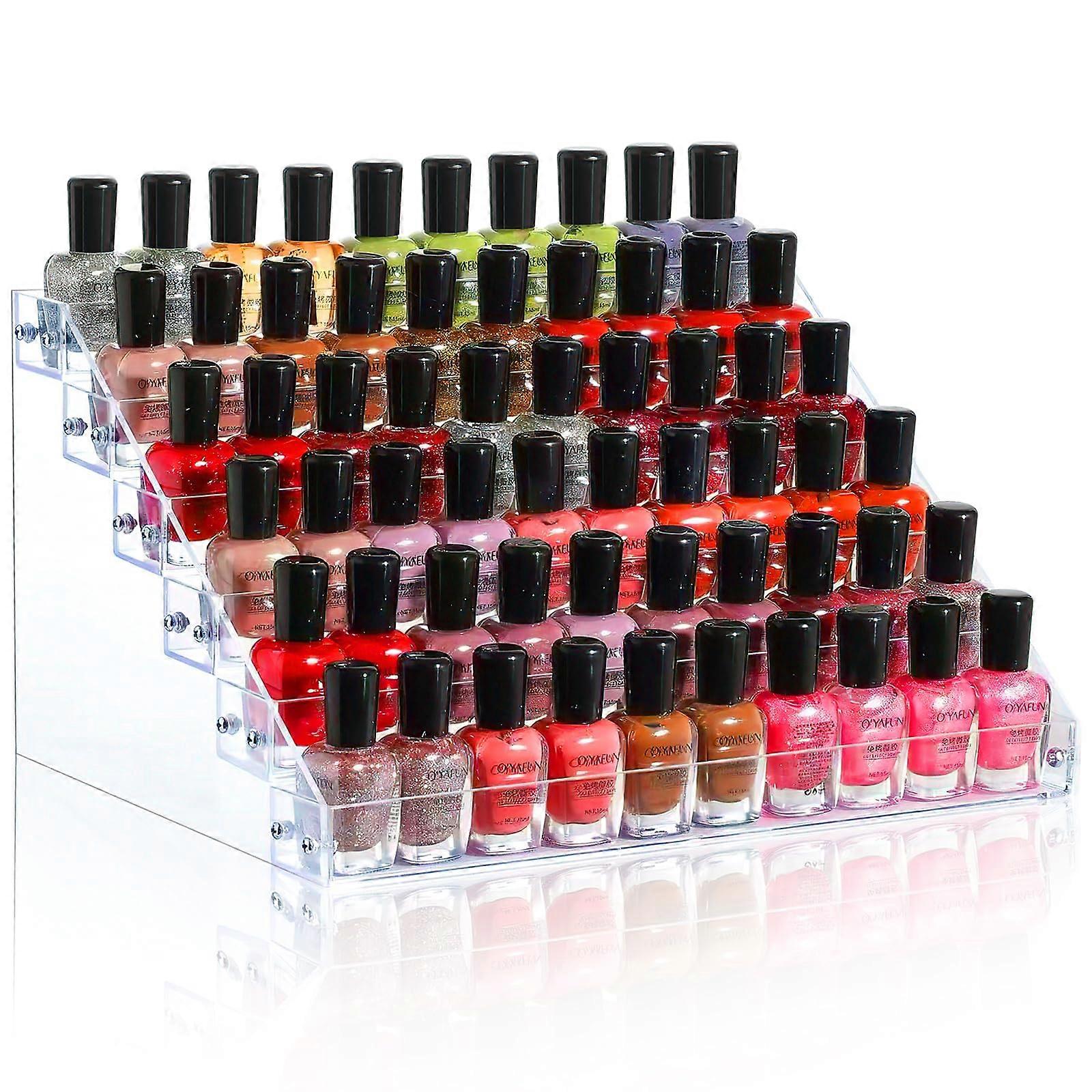 Acrylic Nail Polish Organiser Holder, 6-Layer Display Stand Up To 70 Bottles, Holder For Essential Oils Or Perfume