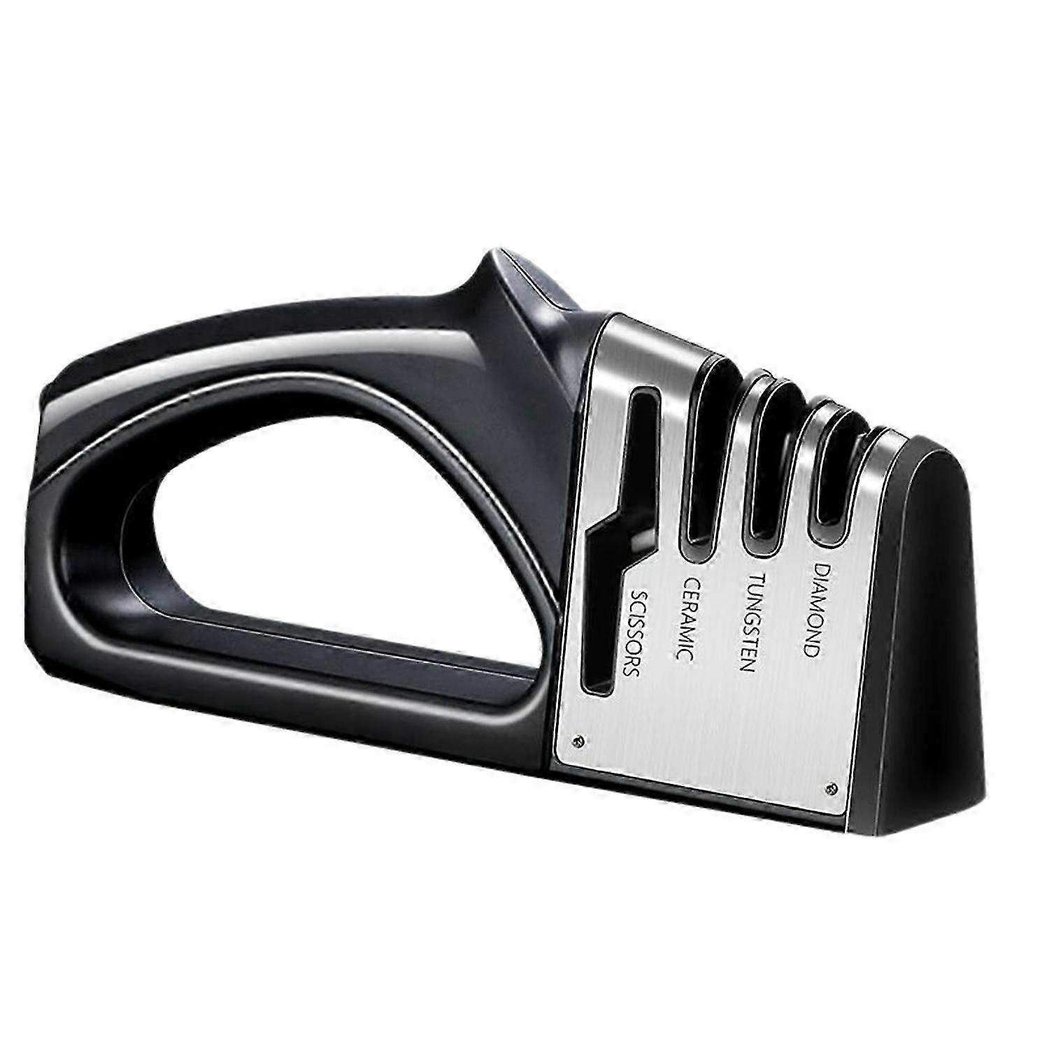 Sharpener,4 Stage Knife Sharpener,4-In-1 Knife And Scissors Sharpener With Diamond,Ceramic,Tungsten