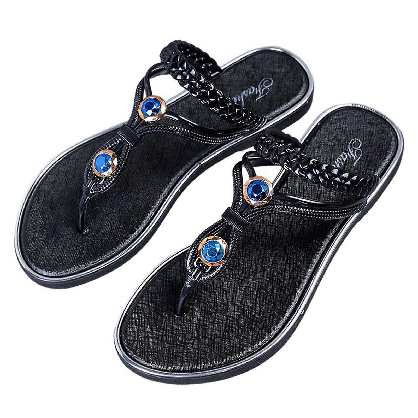 kvinners flate casual flip flops lette sklisikre utendørs strand tøfler for strand dusj