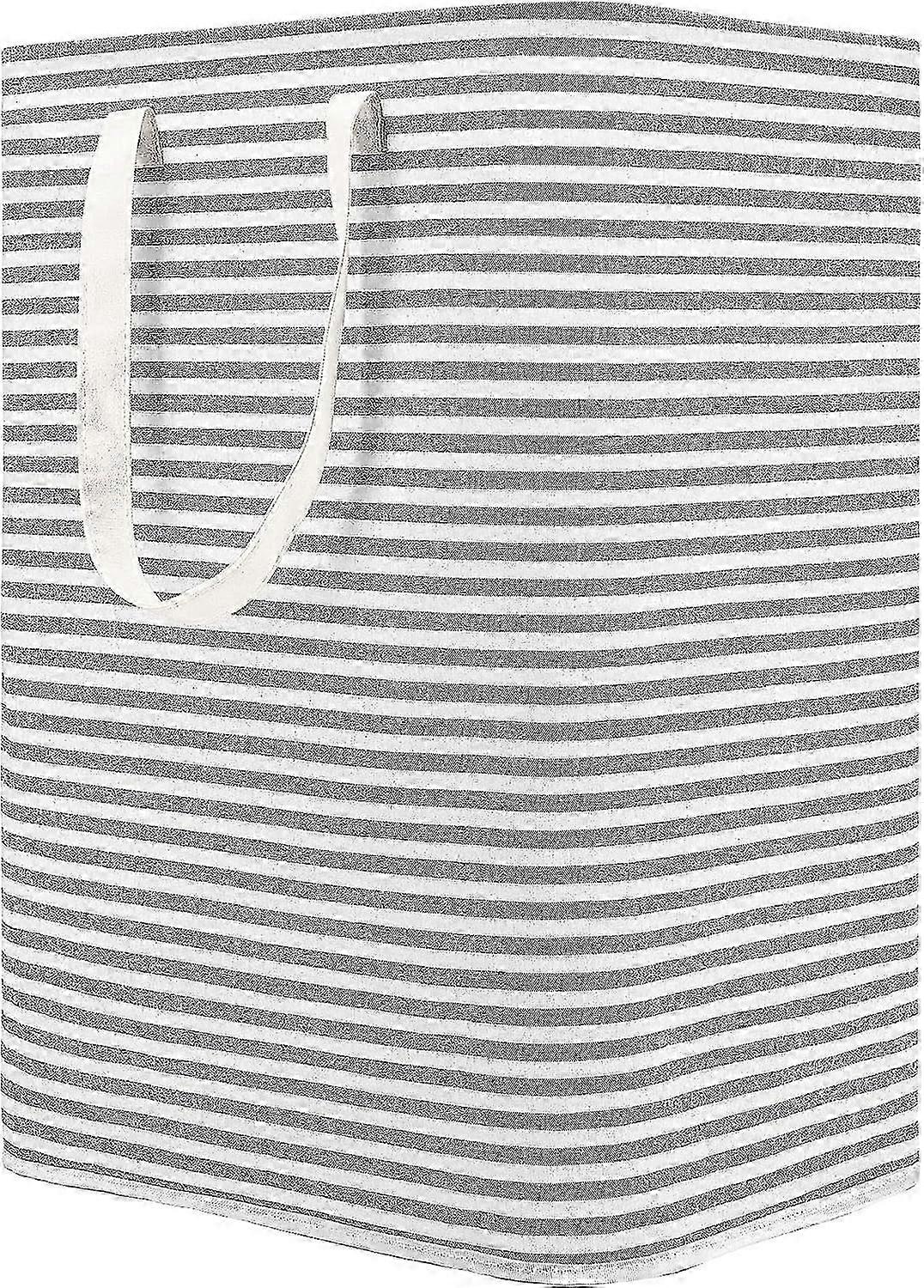 80L Freestanding Laundry Hamper with Handle, Collapsible Large Cotton Storage Basket for Clothes