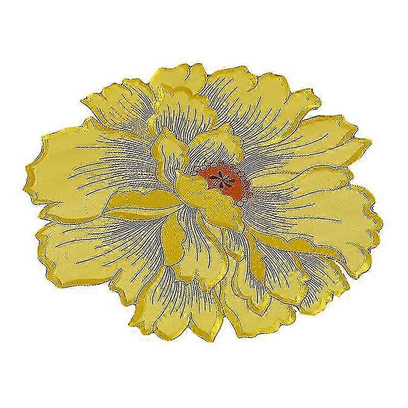 Washable Non-slip Flower Embroidery Lace Placemat for Kitchen Dining Table