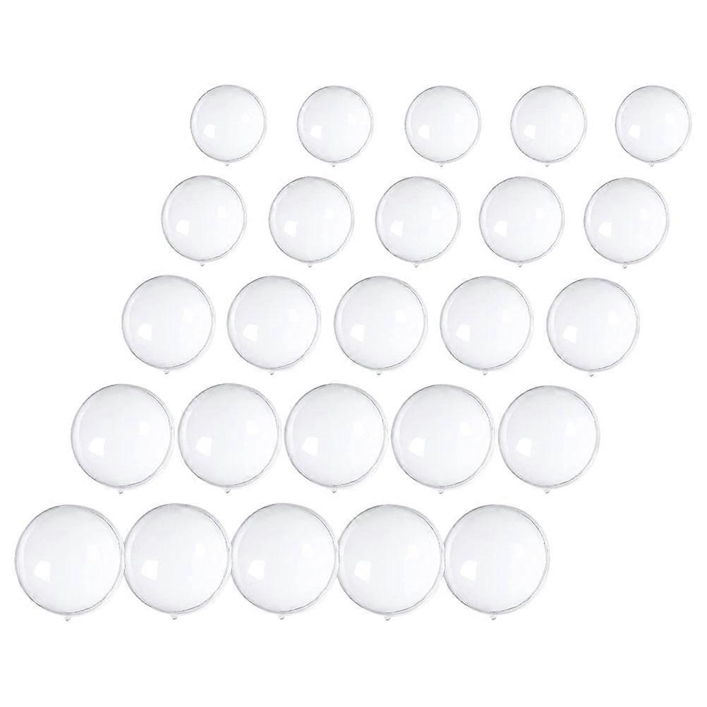 25pcs Clear Plastic Fillable Bauble Ornaments, Transparent Christmas Decoration Balls for Home, Office, Mall, Party & Tree Hanging