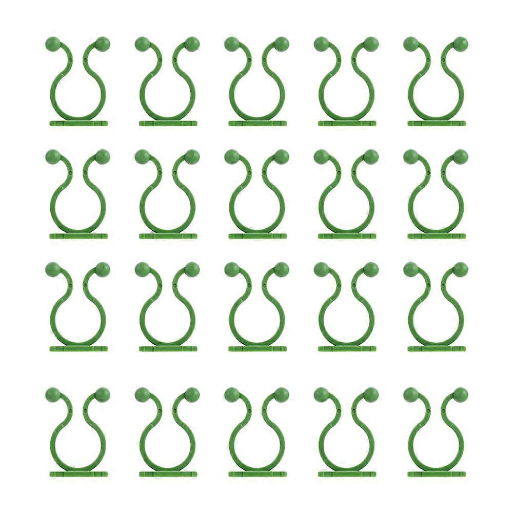Wall Sticky Hooks Plastic 80Pcs Green Self-Adhesive Hook for Garden Space-Saving Use