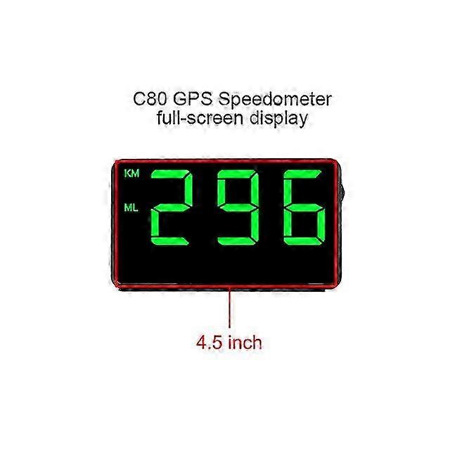 Højdeskærm Projektor KM/t MPH Store Skrifttyper LED-skærm Bil styling C60s / C80 Bil Head Up Display Bil GPS Speedometer KilometertællerC80 SZRH A-X