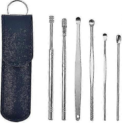 6pcs καινοτόμος καθαρότερο εργαλείο κεριών αυτιών άνοιξη, αυτί curette κερί αυτιών που αφαιρεί τα εργαλεία αφαίρεσης κουταλιών αυτιών που καθαρίζουν το εργαλείο αφαίρεσης αυτιών εργαλείων αυτιών ear curette με το εργαλείο αφαίρεσης αυτιών με S