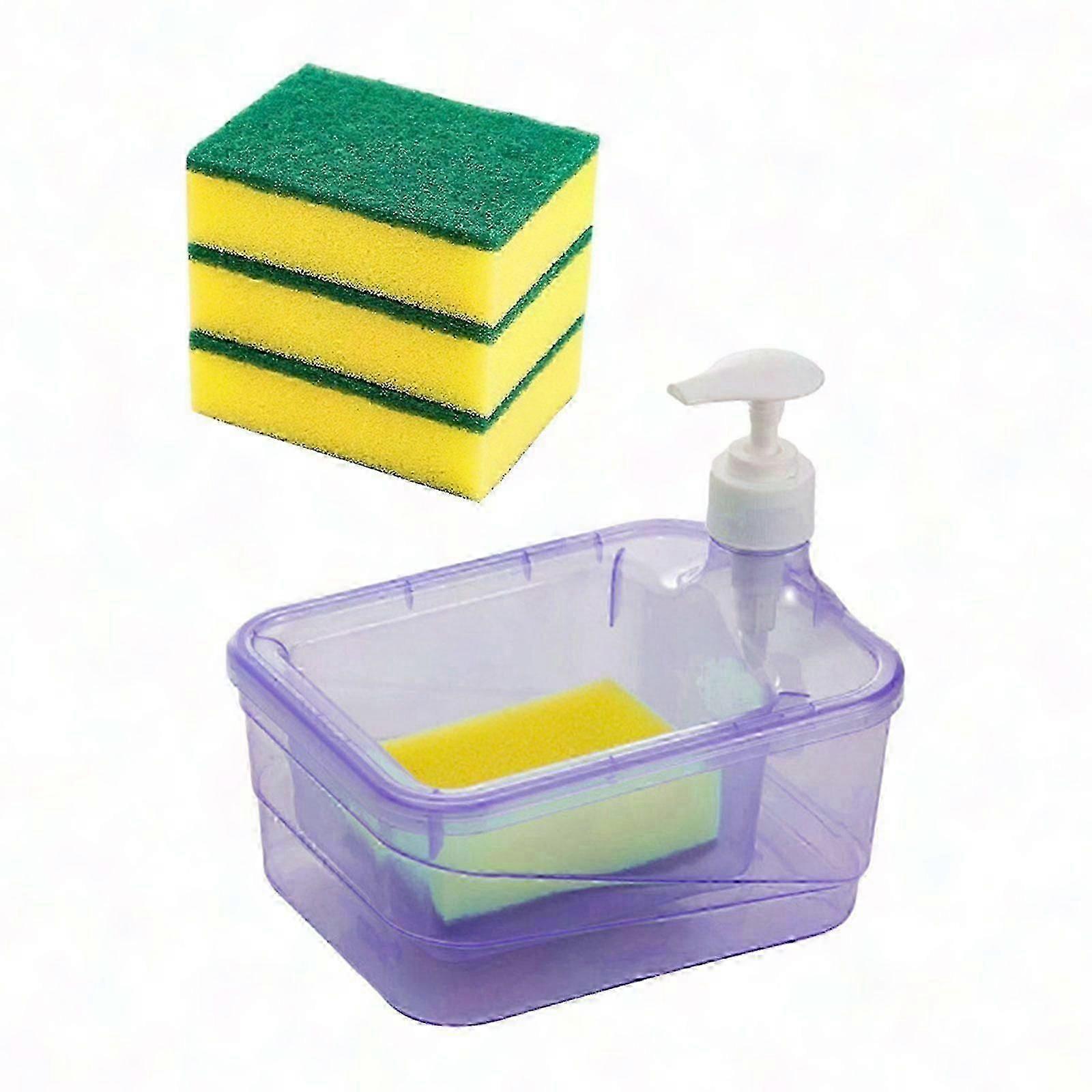 Multifunctional Refillable Dish Soap Dispenser And Sponge Holder