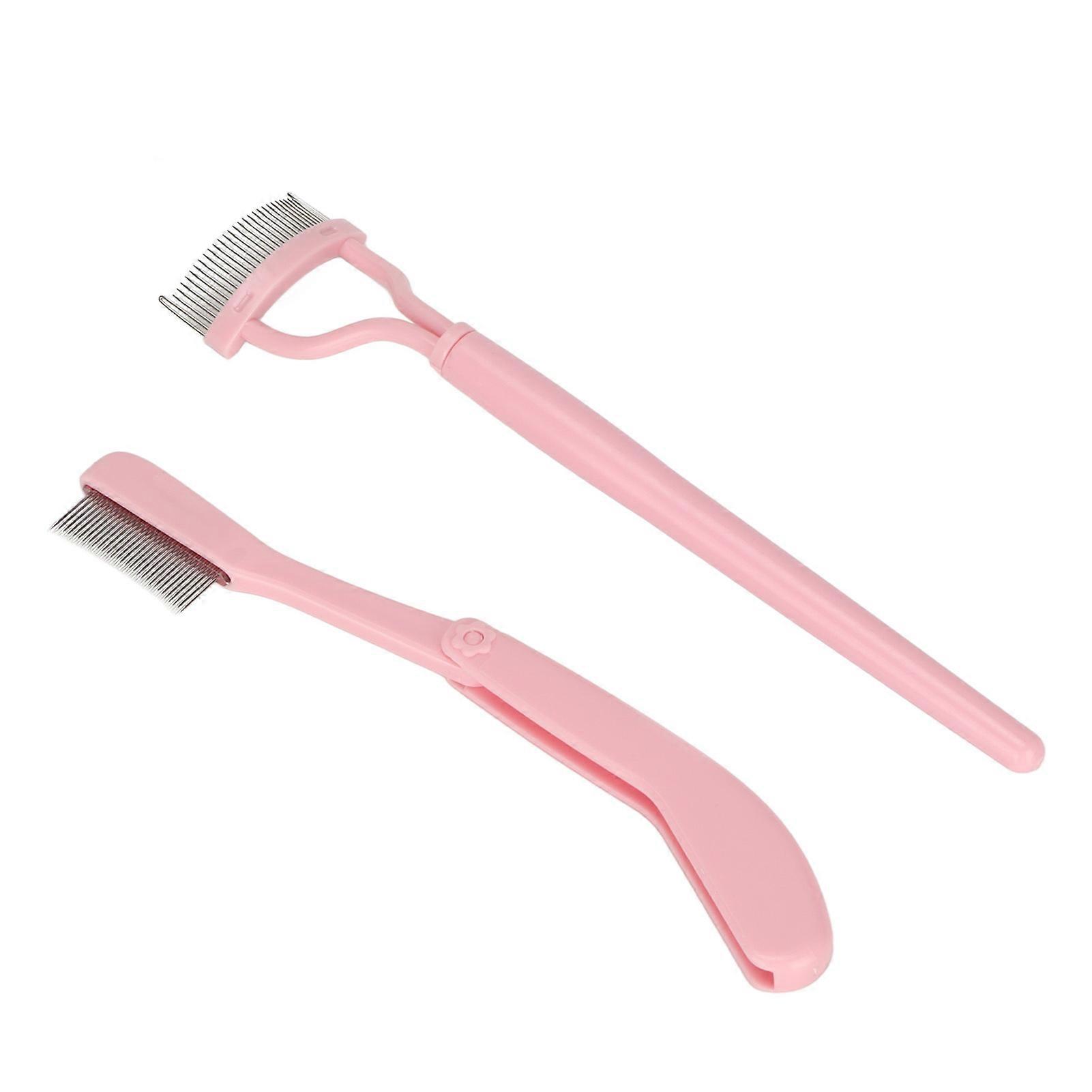 2Pcs Eyelash Separator Durable Folding Eyebrow Eyelash Grooming Brush for Making Up Supplies