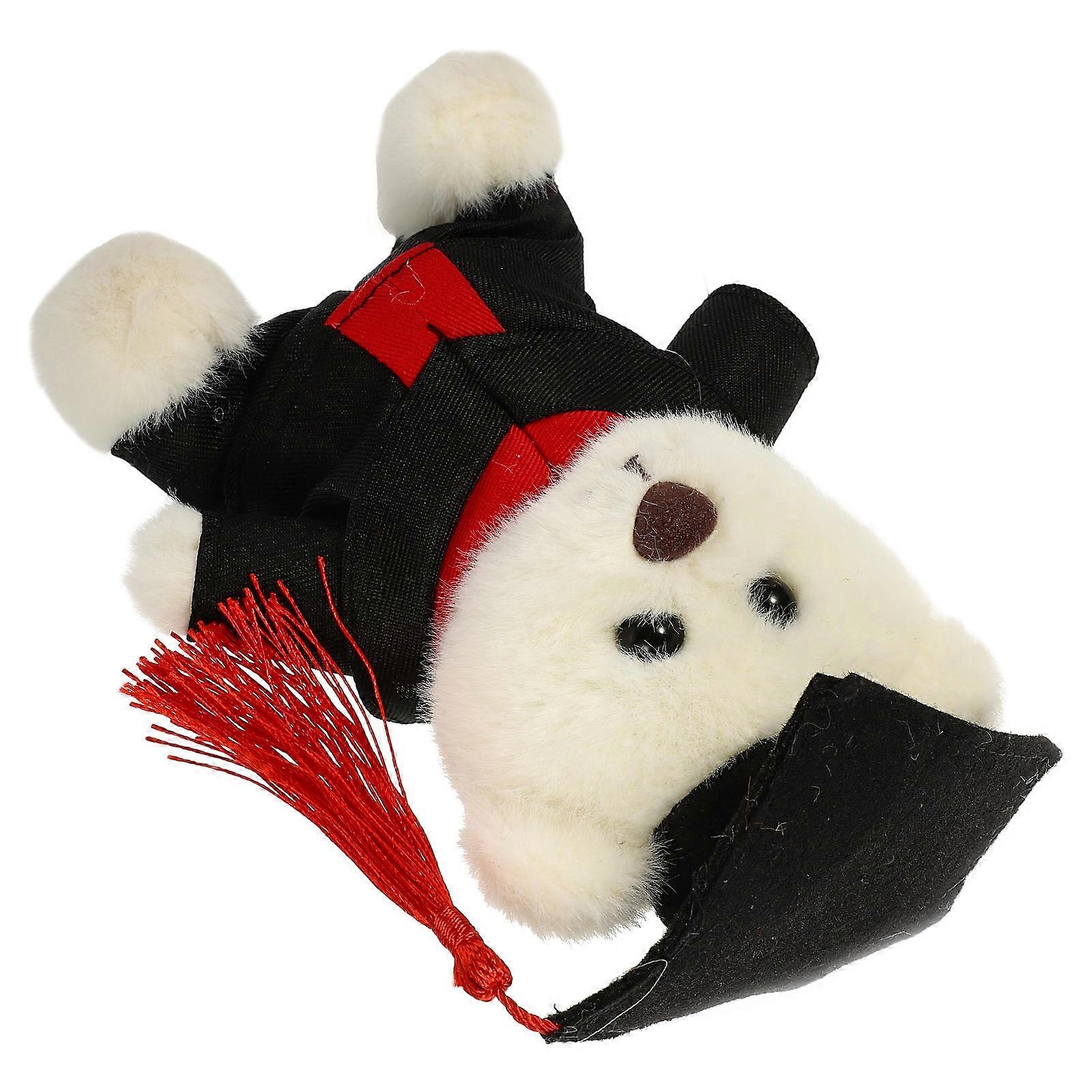 Bear Shape Graduation Bear Keychain Daily Use PP Cotton Key Pendant 1Pcs