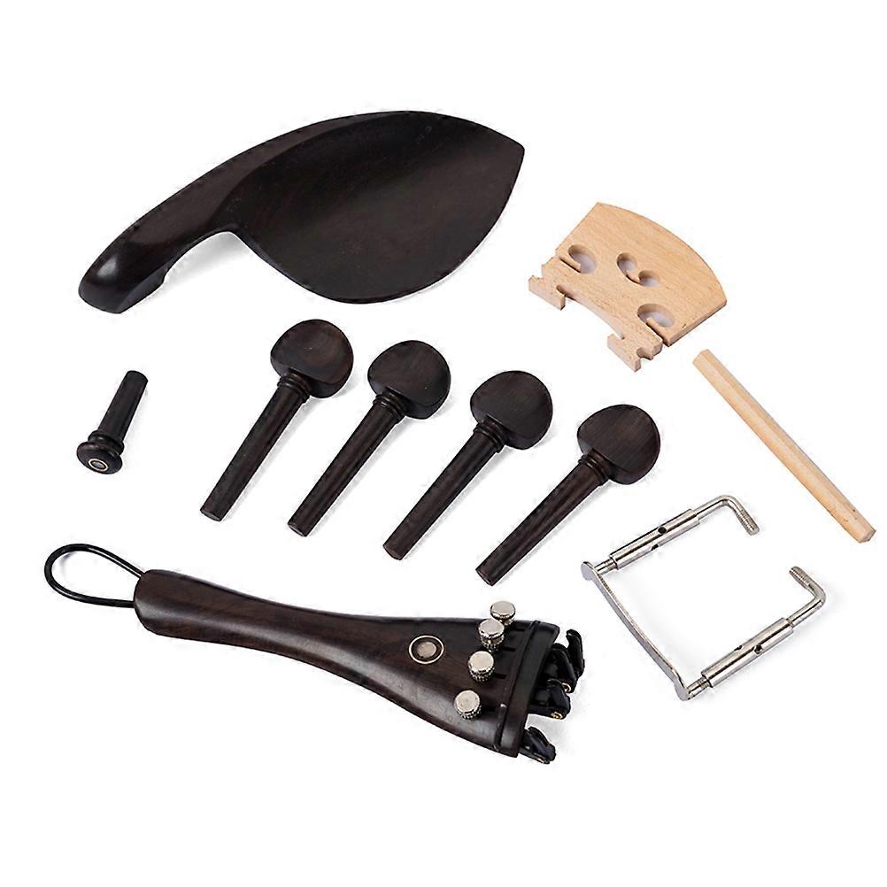 15pcs Violin Fittings Set – Ebony Chinrest, Endpin, Tail Pegs & Tailpiece – Accessories for DIY Violin Repair & Maintenance – Elegant Design, Fine