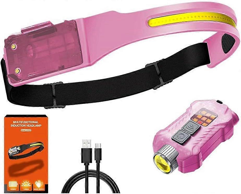 Head Lamp Led Rechargeable,COB Headlamp Flashlight Detachable, 9 Light Modes, Hard Hat Lamp, IP65 Waterproof for Camping, Hiking, Fishing, Working, Gi