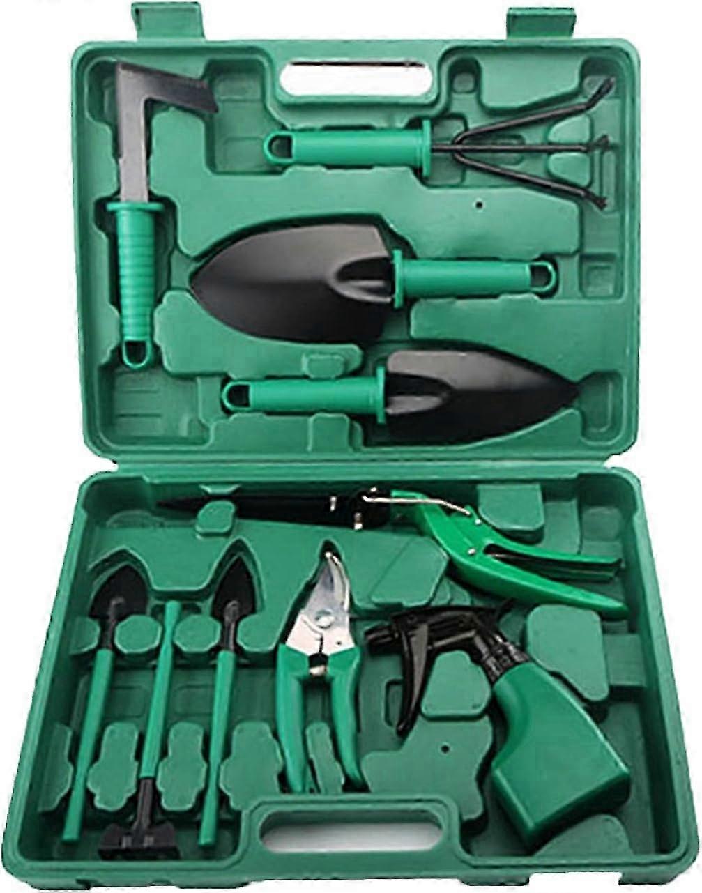 10-Piece Garden Tool Set with Carrying Case - Essential Gardening Tools & Garden Secateurs for Planting, Pruning, and Maintenance