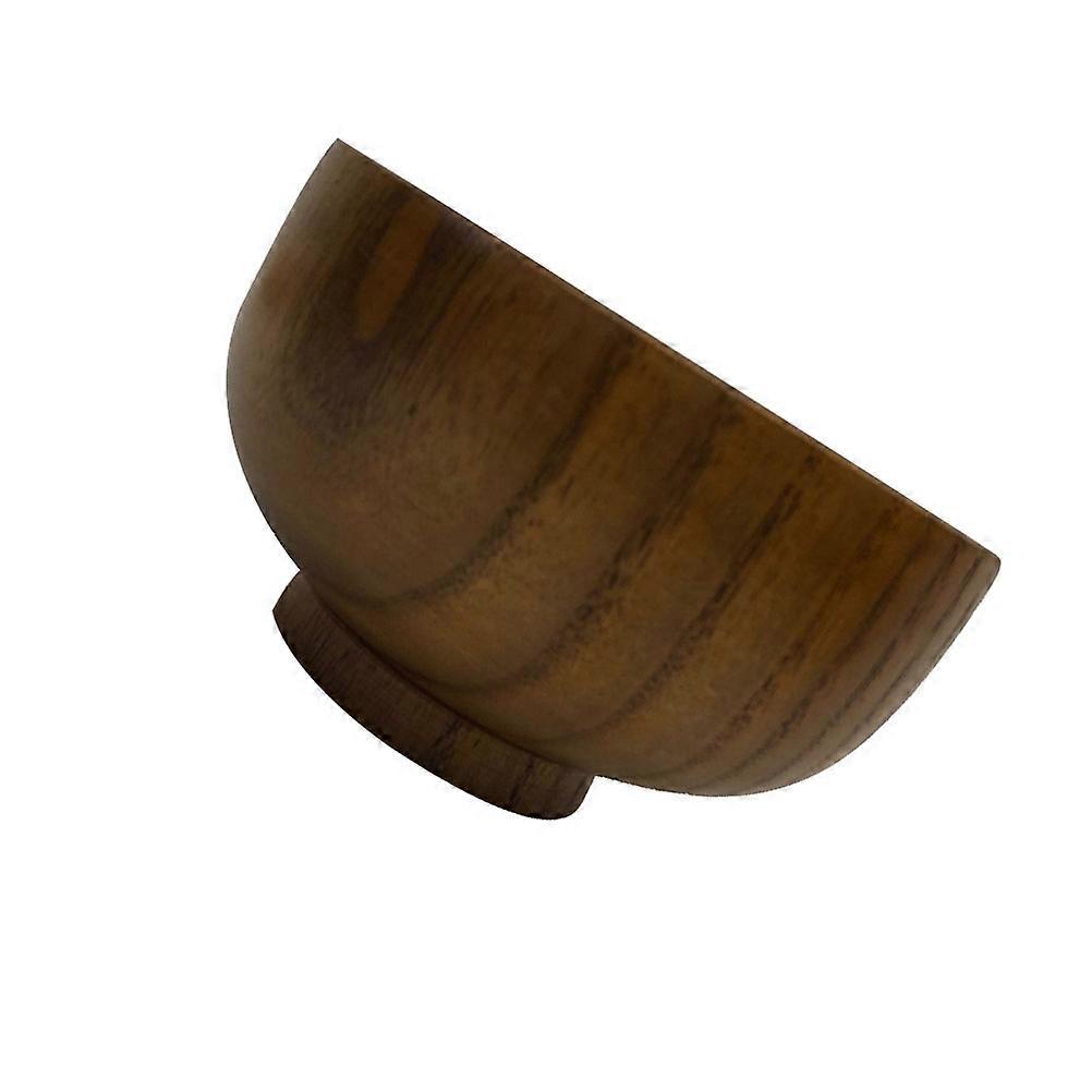 Wooden Soup Bowl, Japanese Style Heat Resistant Tableware for Home Kitchen Use with Salad, Rice and Soup