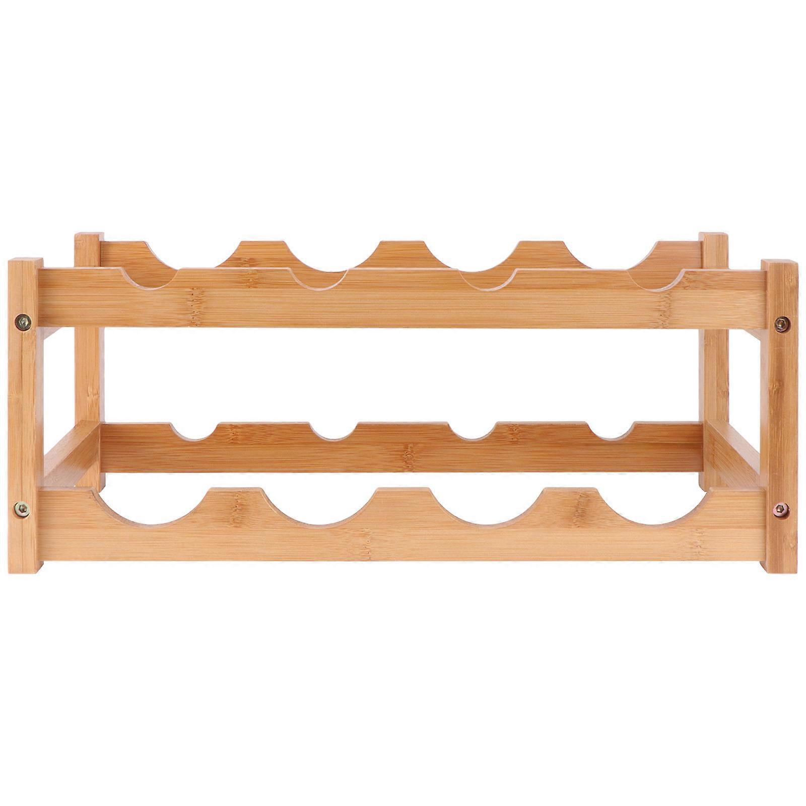 Wine Wall Racks for Wine Bottles Wooden Red Wine Rack Double Layer Wine Display Rack Home Decor Khaki 17.68X9.24X6.48In Stable Wine Holding 1Pack