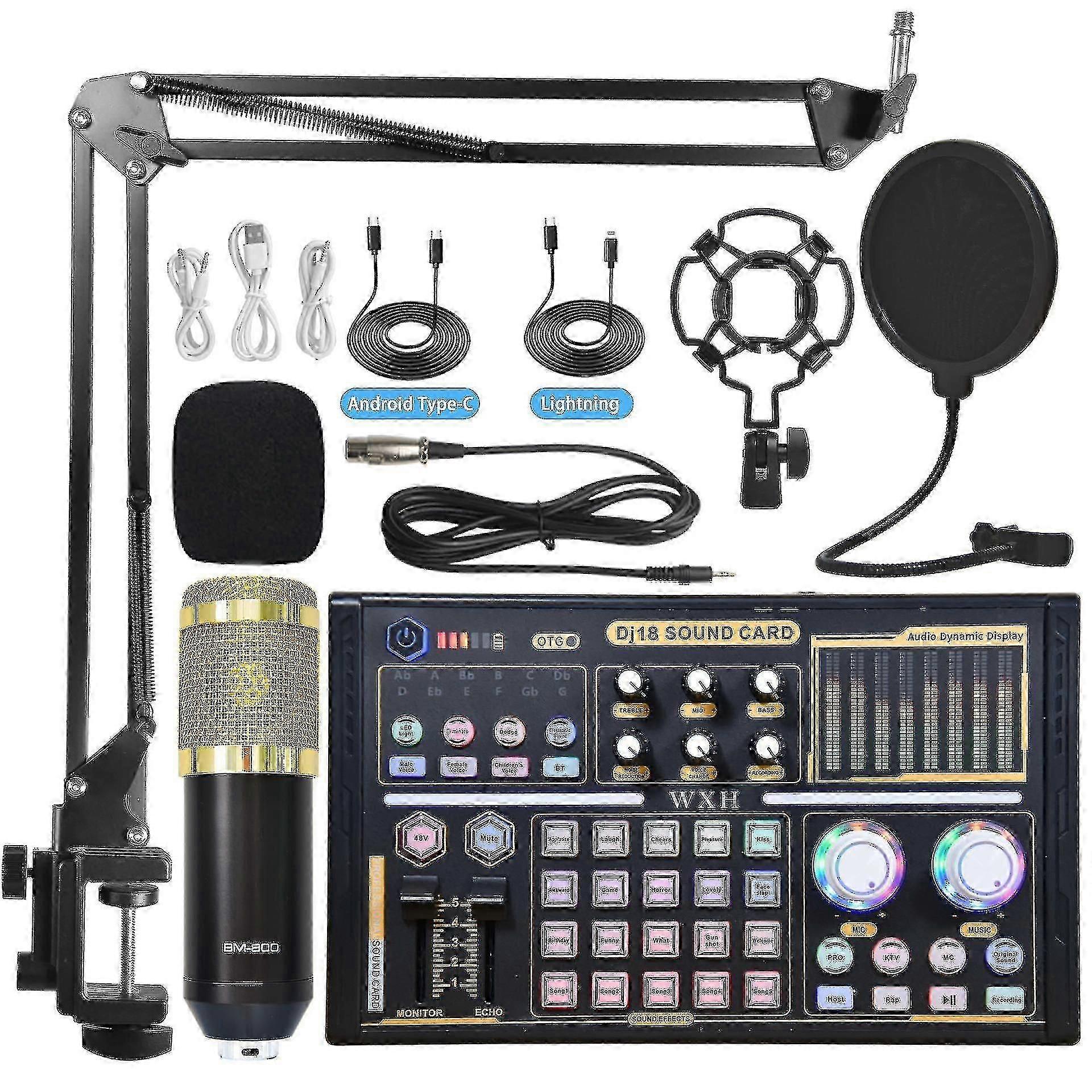 Live Streaming Sound Card Kit Mobile Computer Microphone Live Streaming Special Equipment Bm800 Microphone Sound Card Kit
