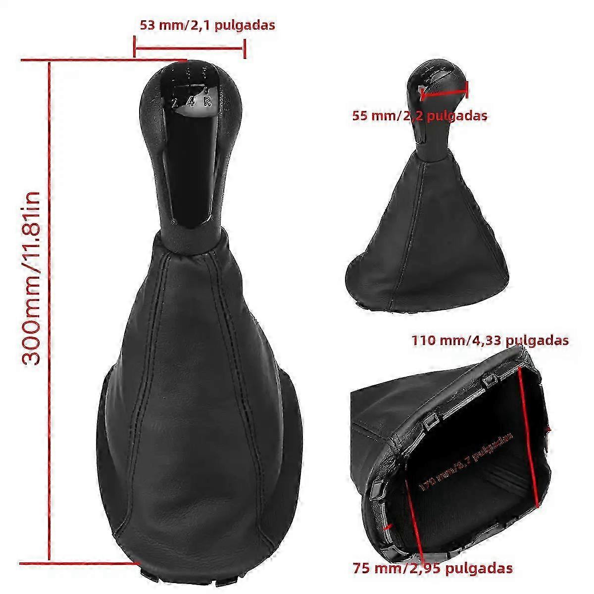 Gear Shift Knob Compatible with Certain Brands for 2011-2016 Models 5 Speed with Glove Box Cover Leather and Plastic Material