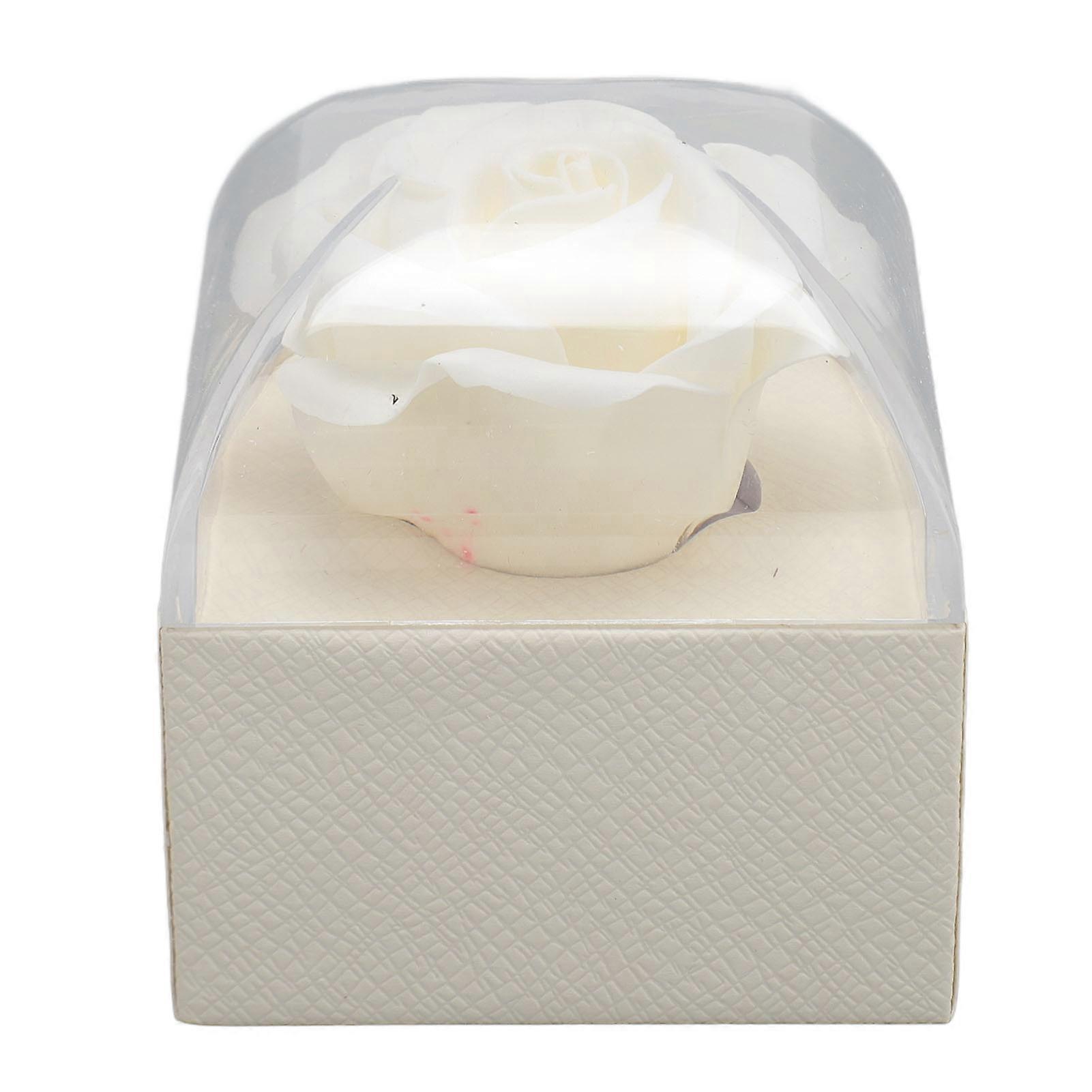 Rose Ring Box Exquisite Romantic Multi Purpose Velvet Flower Ring Case for Proposal Wedding White