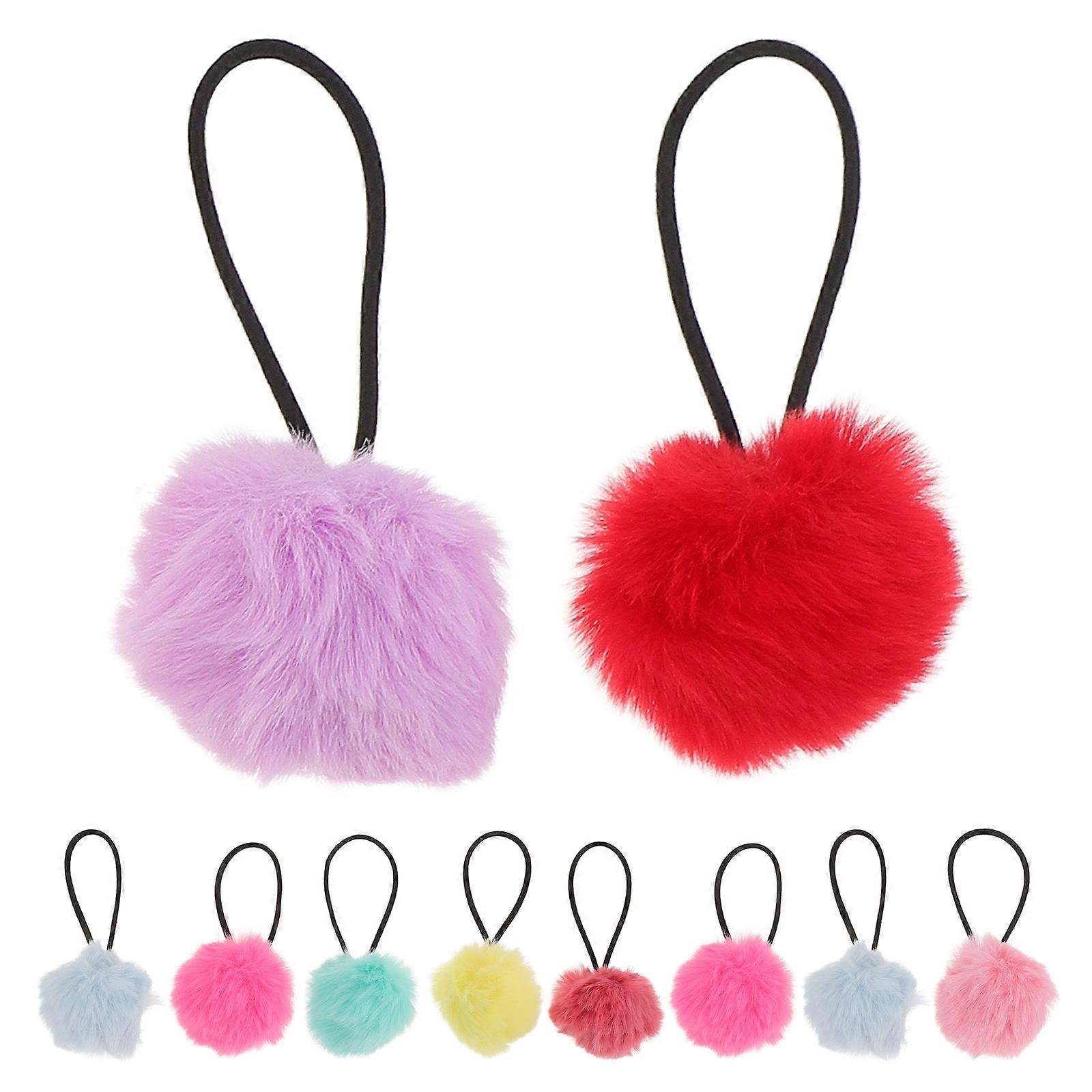 16PCS Cute Elastic Hair Ties with Fluffy Ponytail Holders for Daily, Party, and Sports Use – Versatile Hair Accessories for Adults