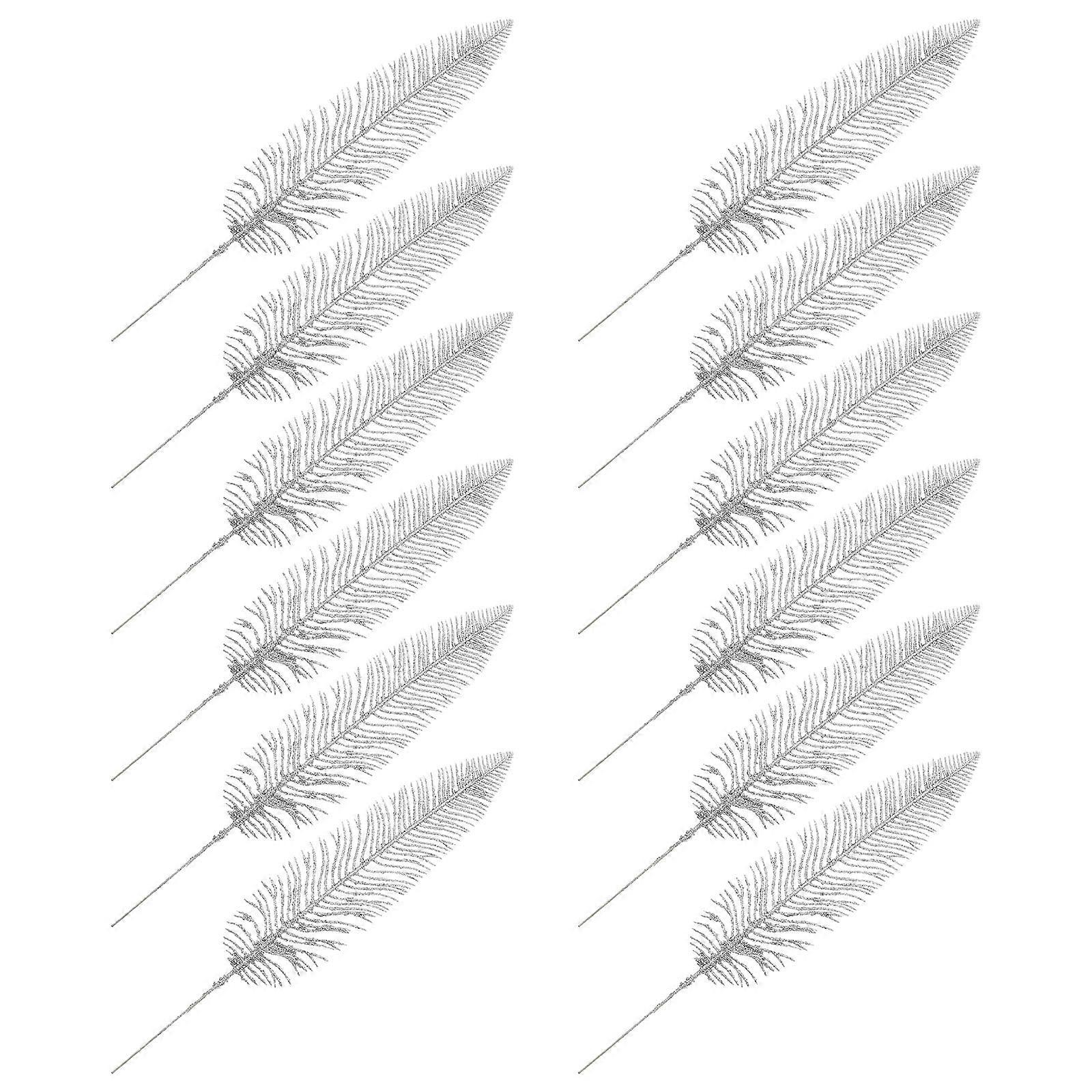 Christmas Simulation Leaves Plastic Simulated Leaves for Decor 12Pcs