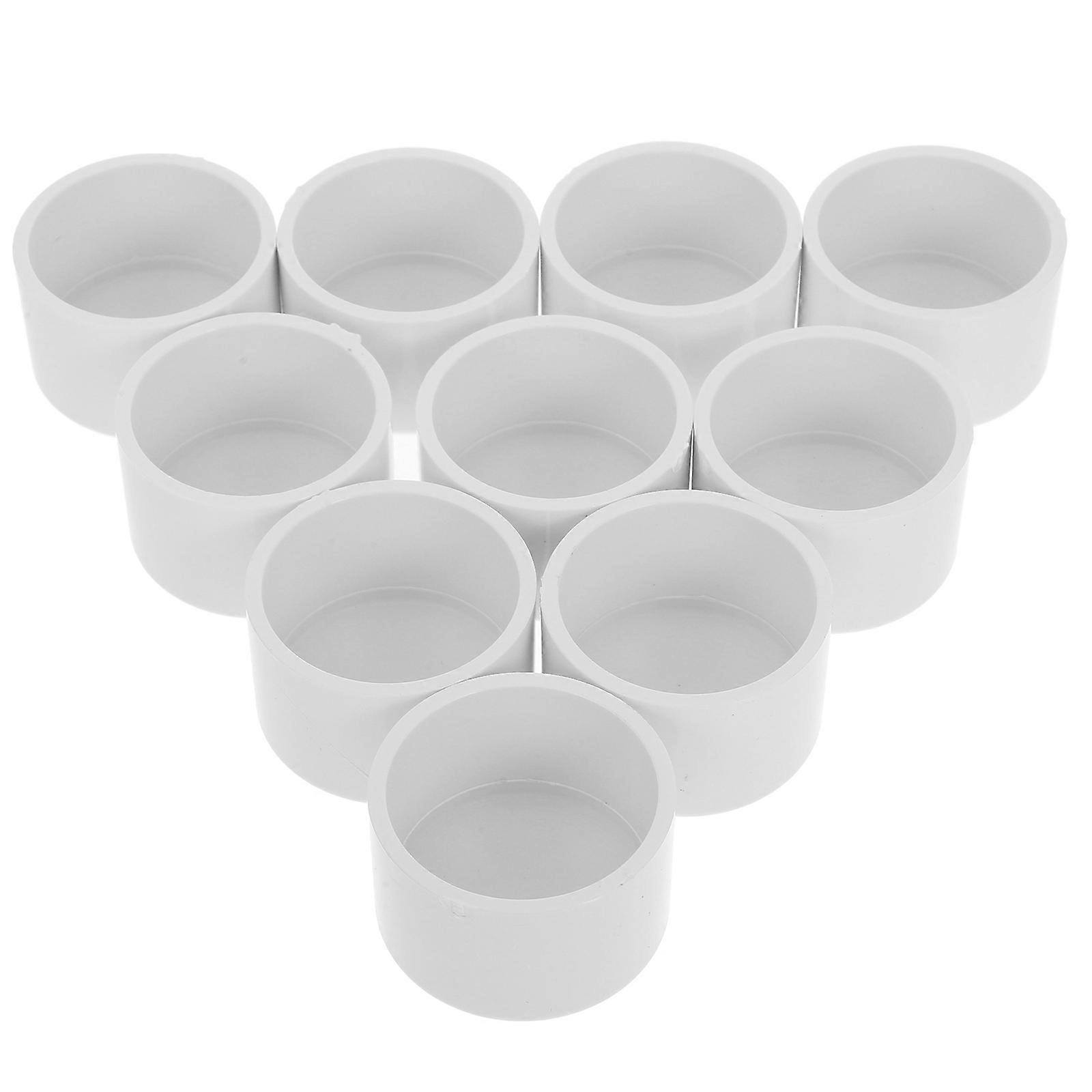10 Pack PVC Pipe Fitting Caps White Durable Weather Resistant Easy Installation for Pipe Use 40mm