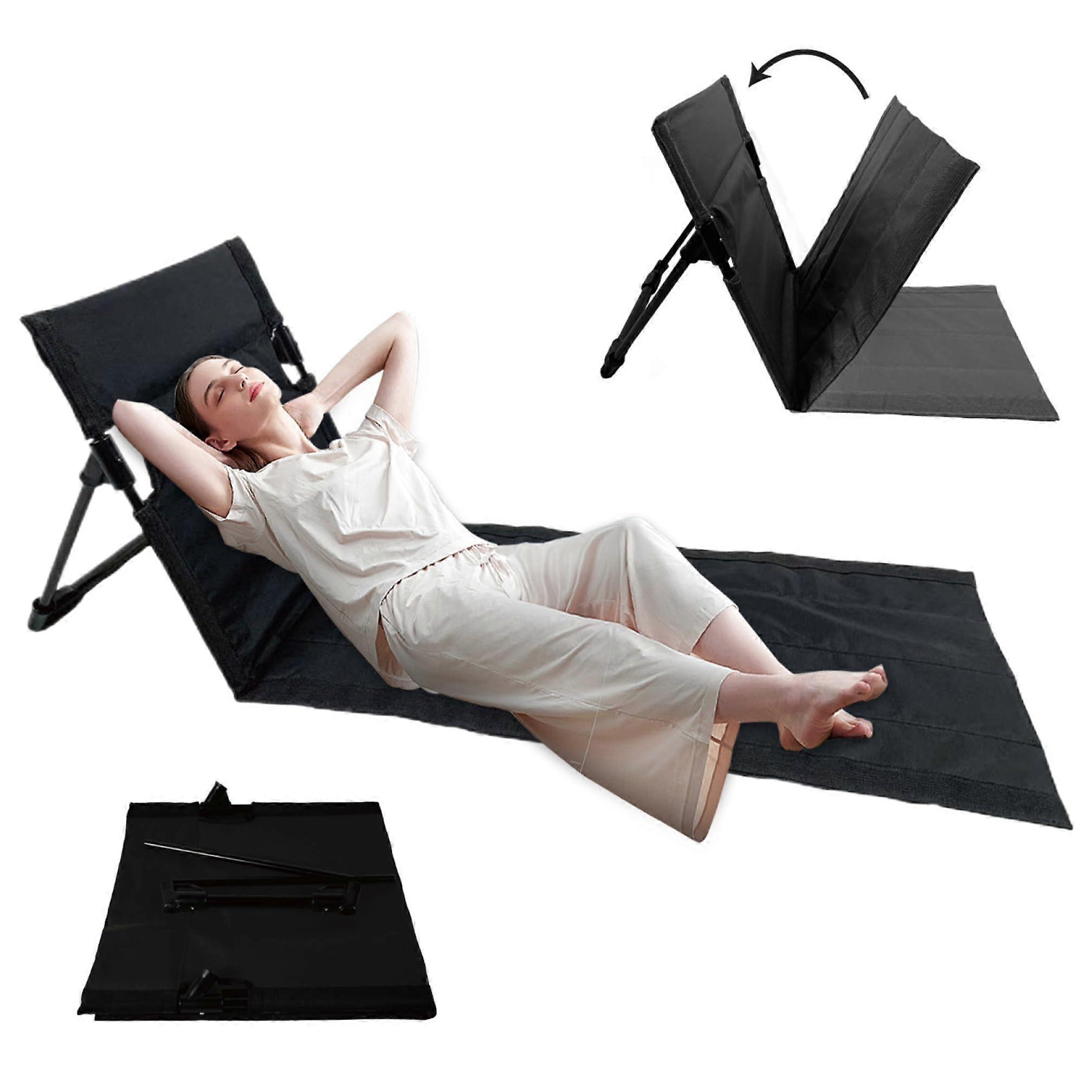 Folding Beach Chair Portable Beach Lounger with Mesh Pocket Waterproof Beach Mat Lounge Chair Rustel