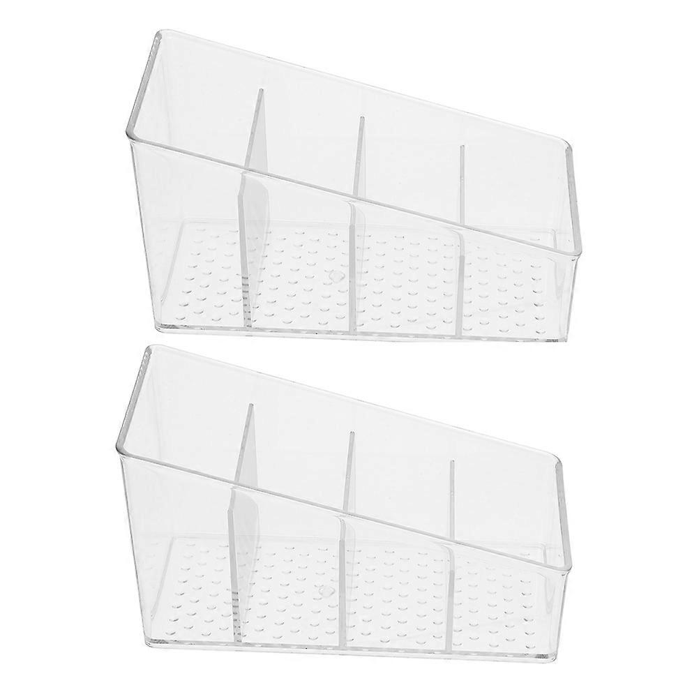 Compact Tea Storage Holder 4-Compartment Organizer For Home Use Or On-The-Go 5.9×3.4×2.7in Space Saving 2Pcs