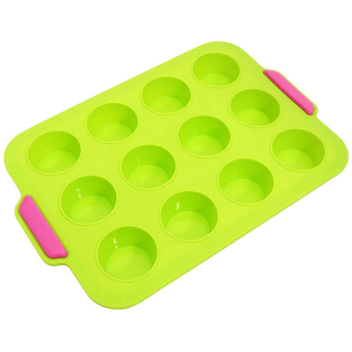 Silicone Molds For Food Baking Simple Design Round Shape Muffin Cup Family 12x8x0.98inch 1Pcs