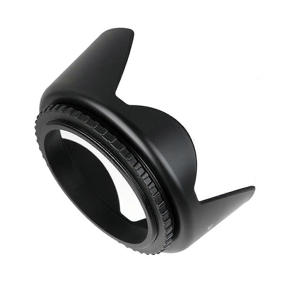 Universal 49mm DSLR Camera Lens Hood for with Screw Mount Design Black