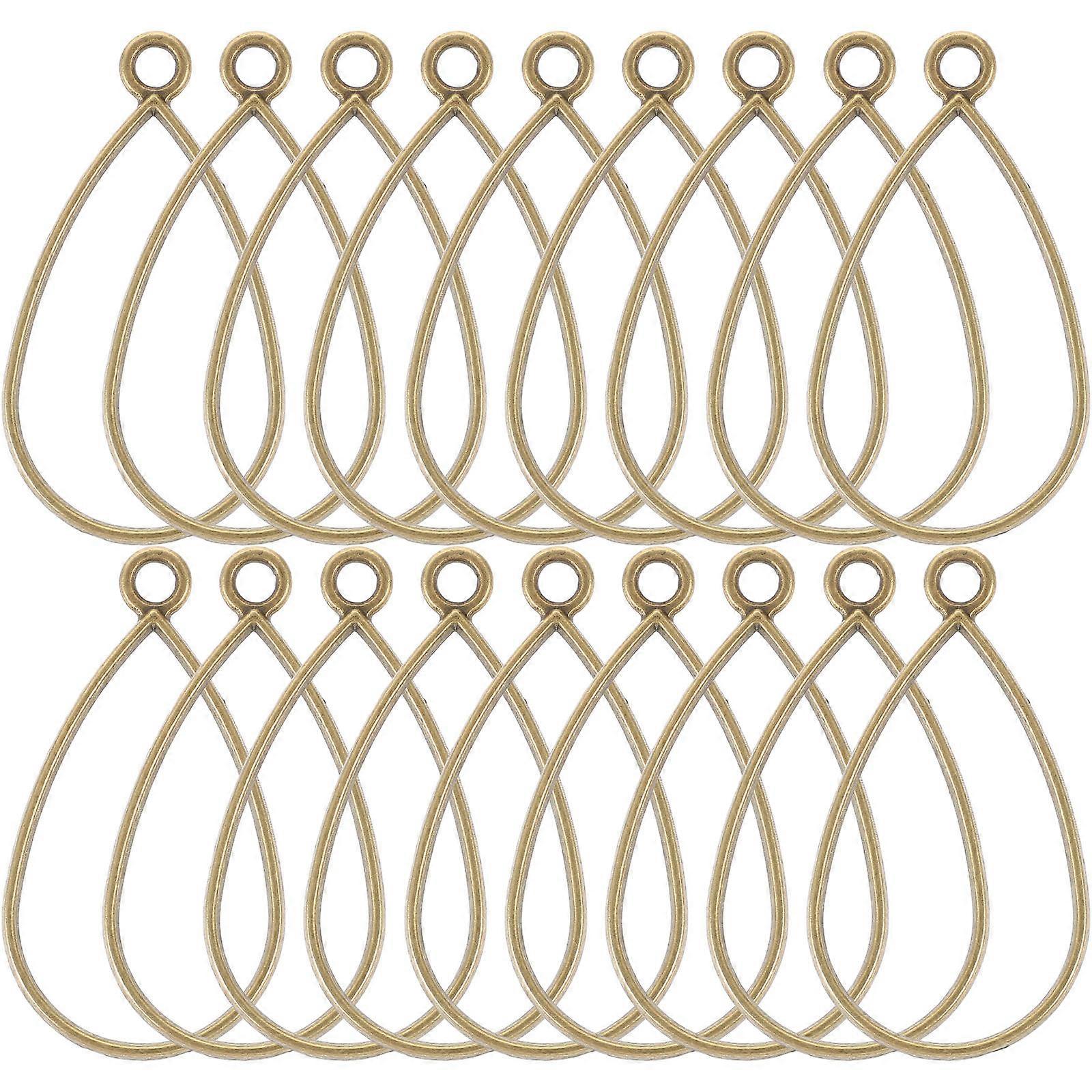 Golden Alloy Open Bezel Pendants for Jewelry Making Charm with Creative Shape 50 Pieces