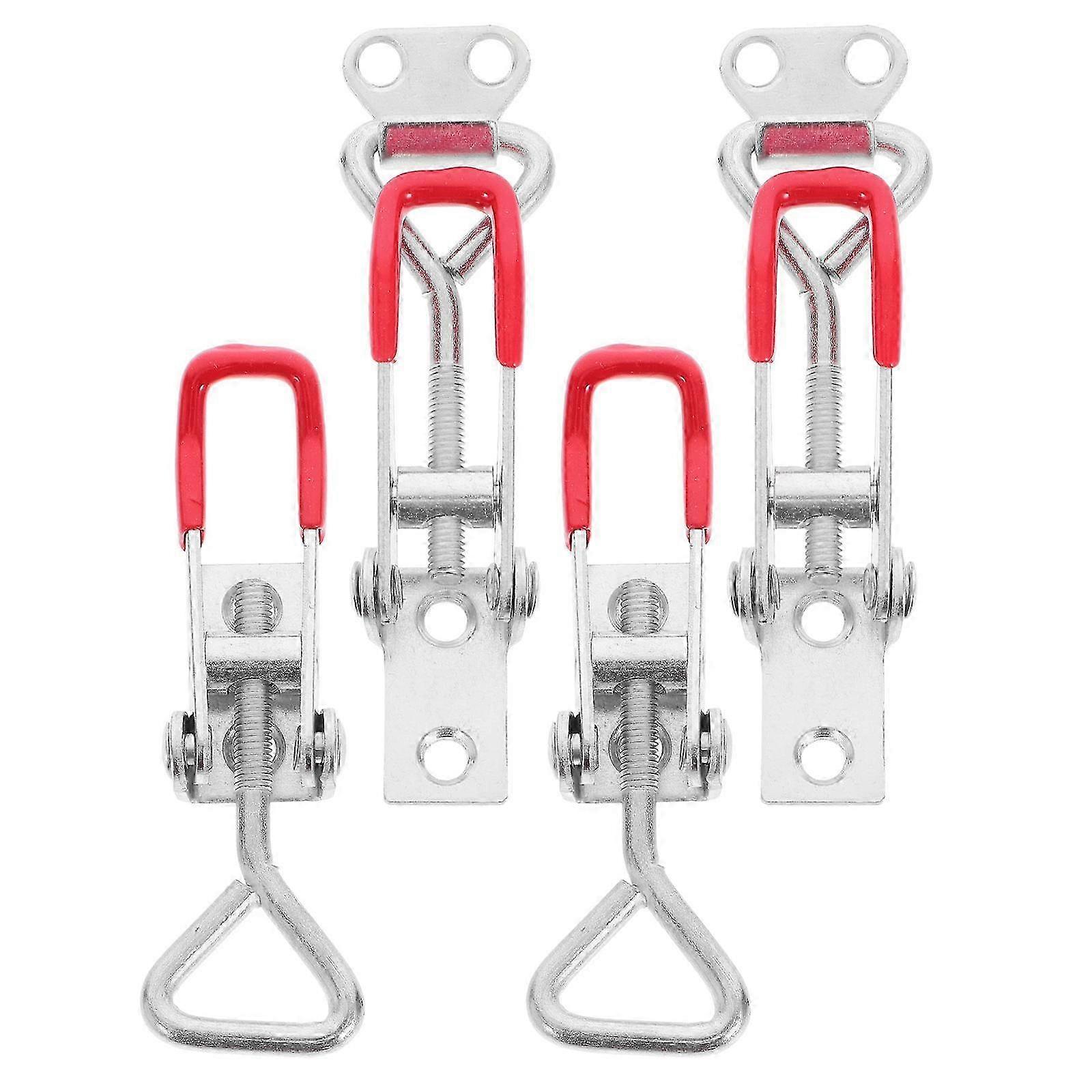 Rectangular Toggle Latch Heavy Duty Adjustable Pull Silver 10.00X2.70X1.30CM For Outdoor Use 4Pcs