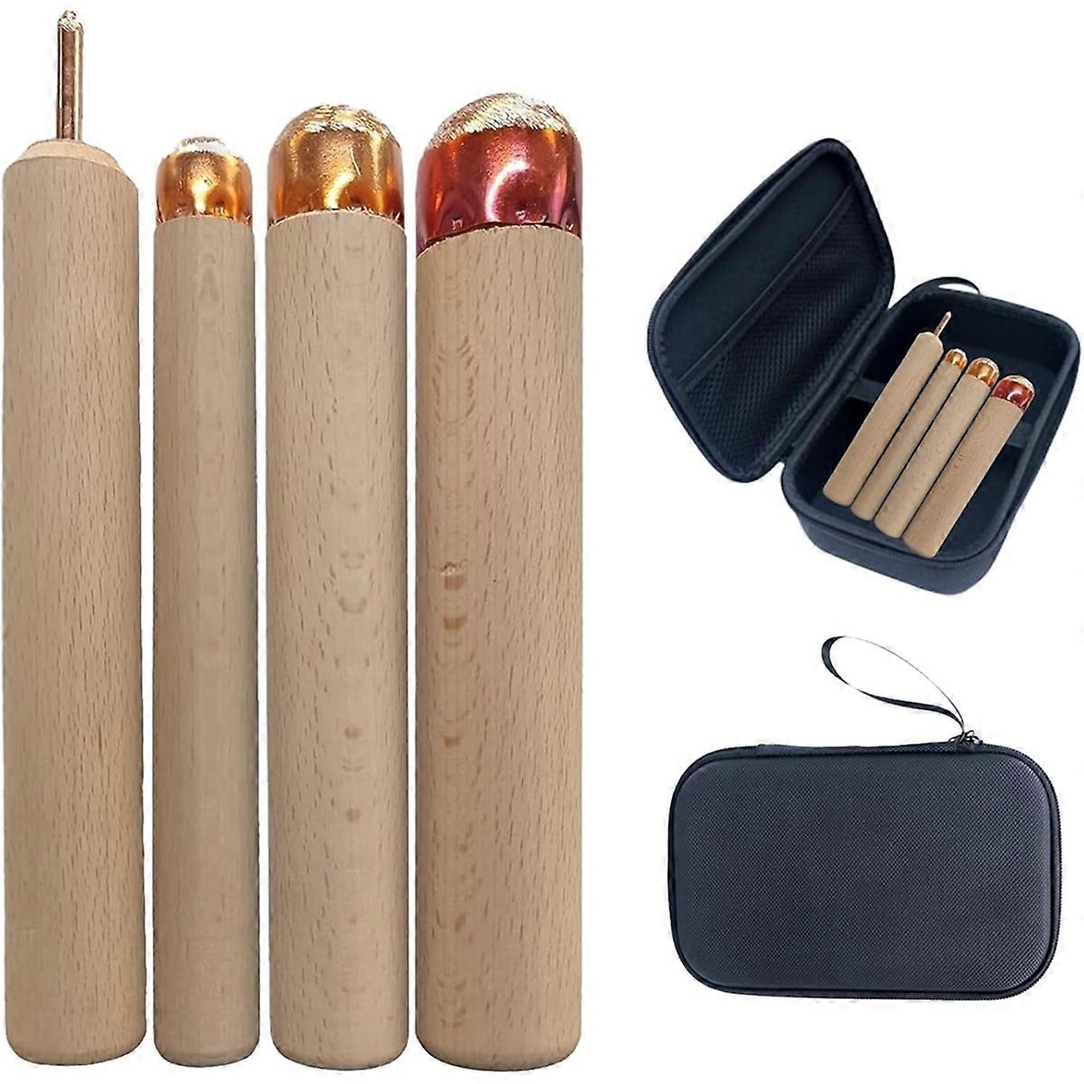 Knapping Tools Kit Obsidian Crafting Tool, Napping Tools for Both Pros, 1 Pressure Flaker,3 Copper