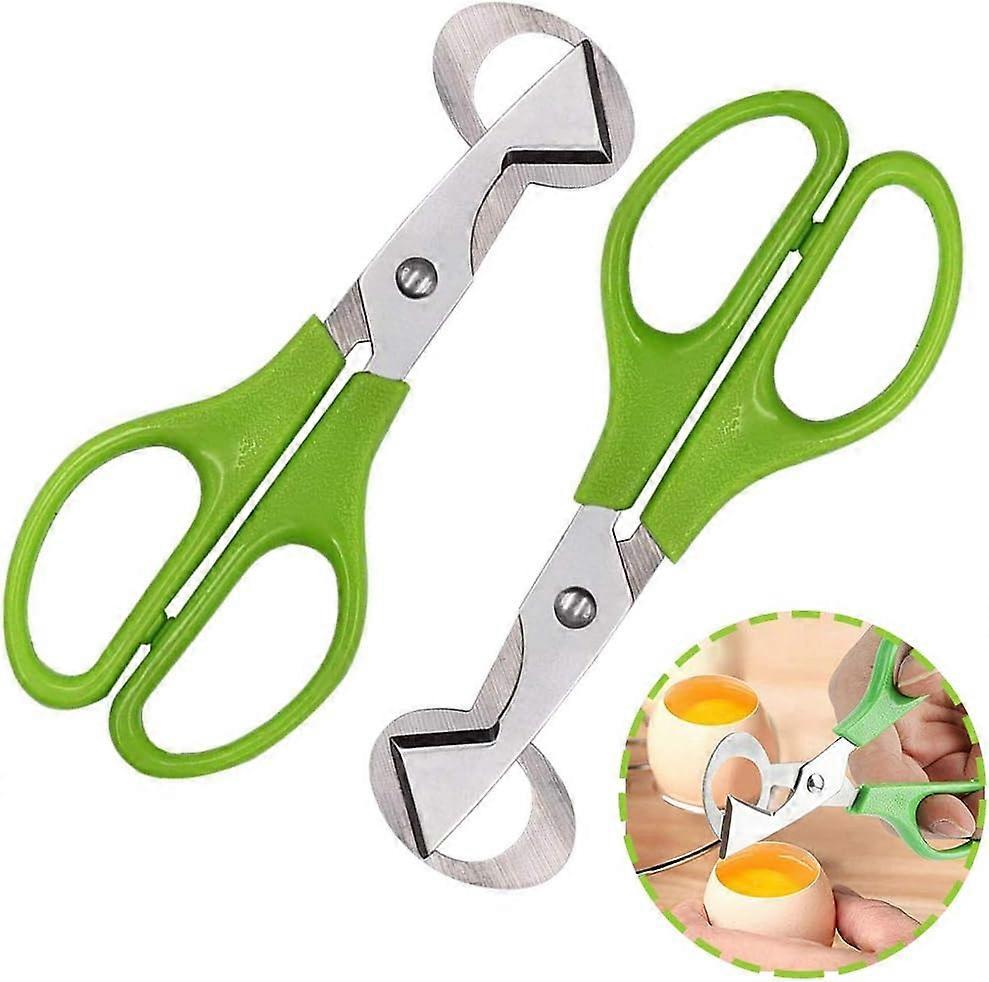 2-Piece Egg Opener Set - Stainless Steel Cutter, Quail Egg Shell Knife (Random Colors)