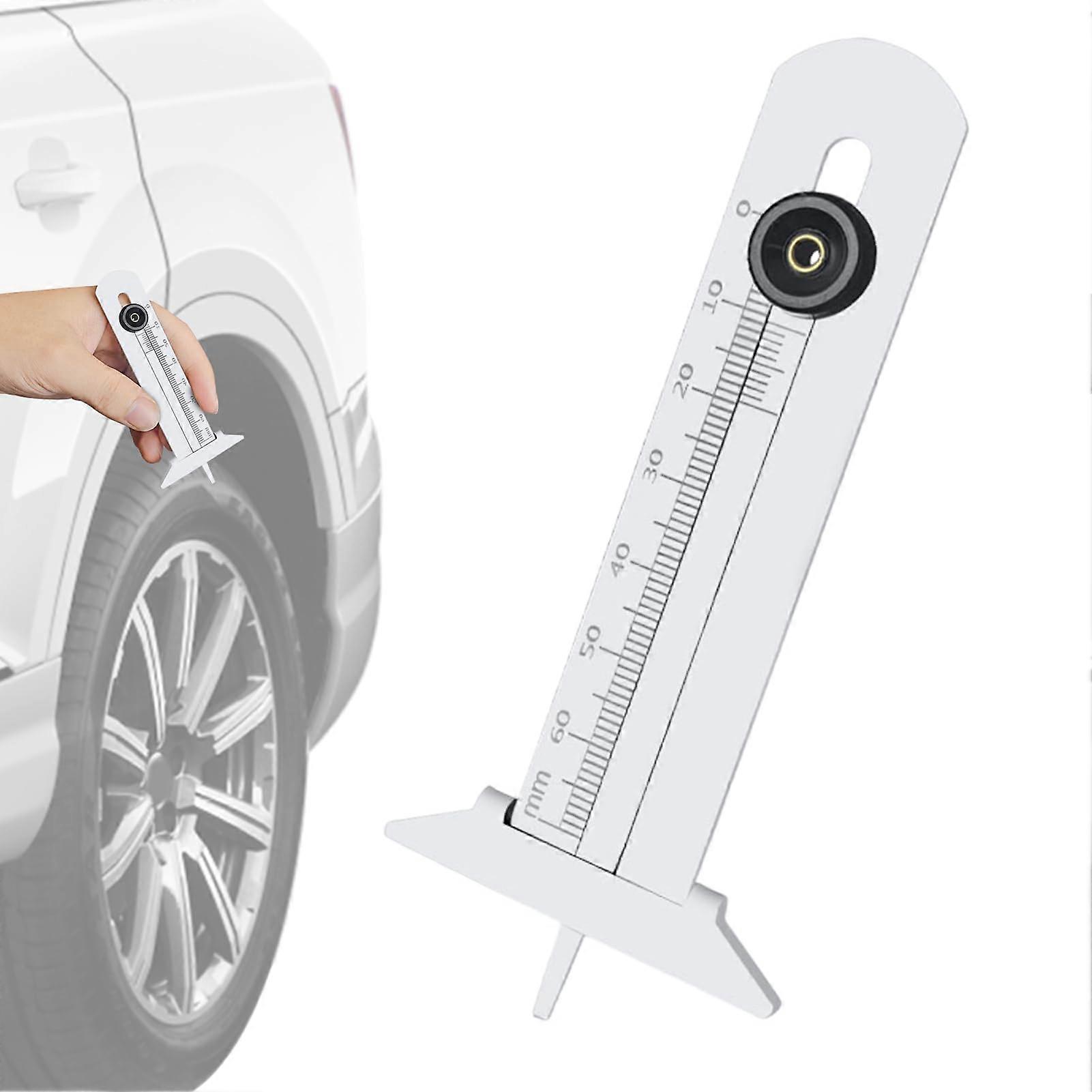 Tire tread depth gauge, stainless steel measurement, reusable wear monitoring tool