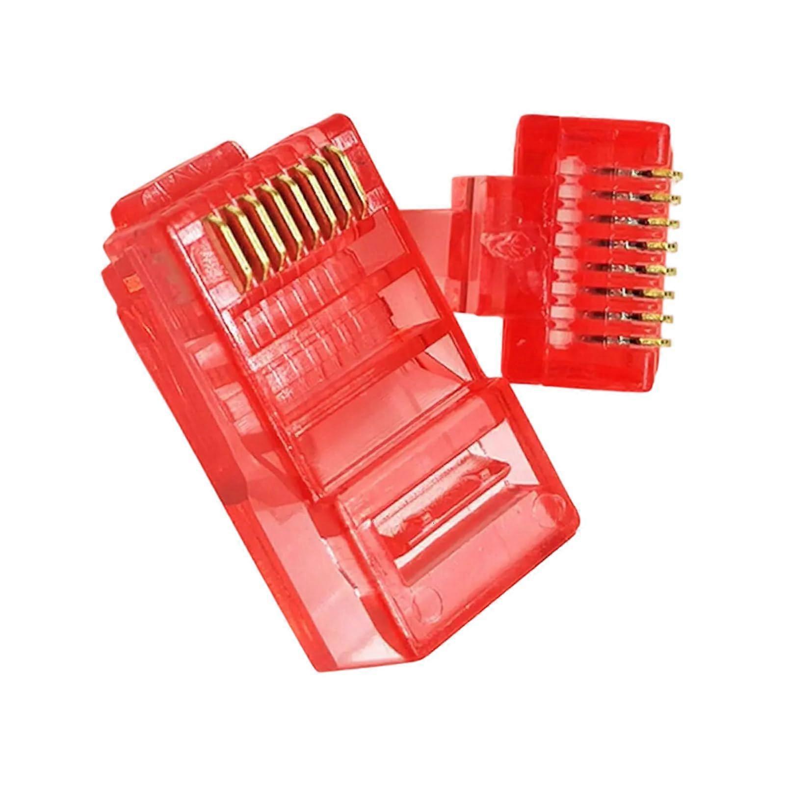 100 pcs Cat5 RJ45 Plugs Ethernet Connectors Transparent for Home and Office Networks Transparent Ref: 6746