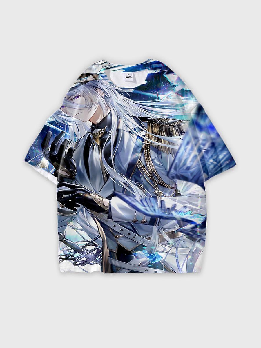 T-shirt round neck Animation Character Pattern loose short sleeve E1024