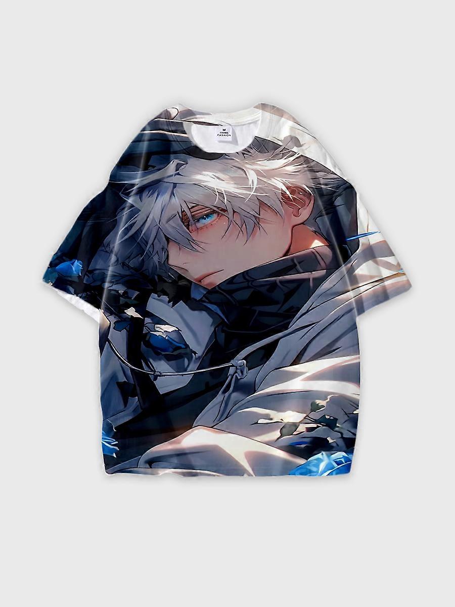 T-shirt round neck Character Pattern loose short sleeve P257