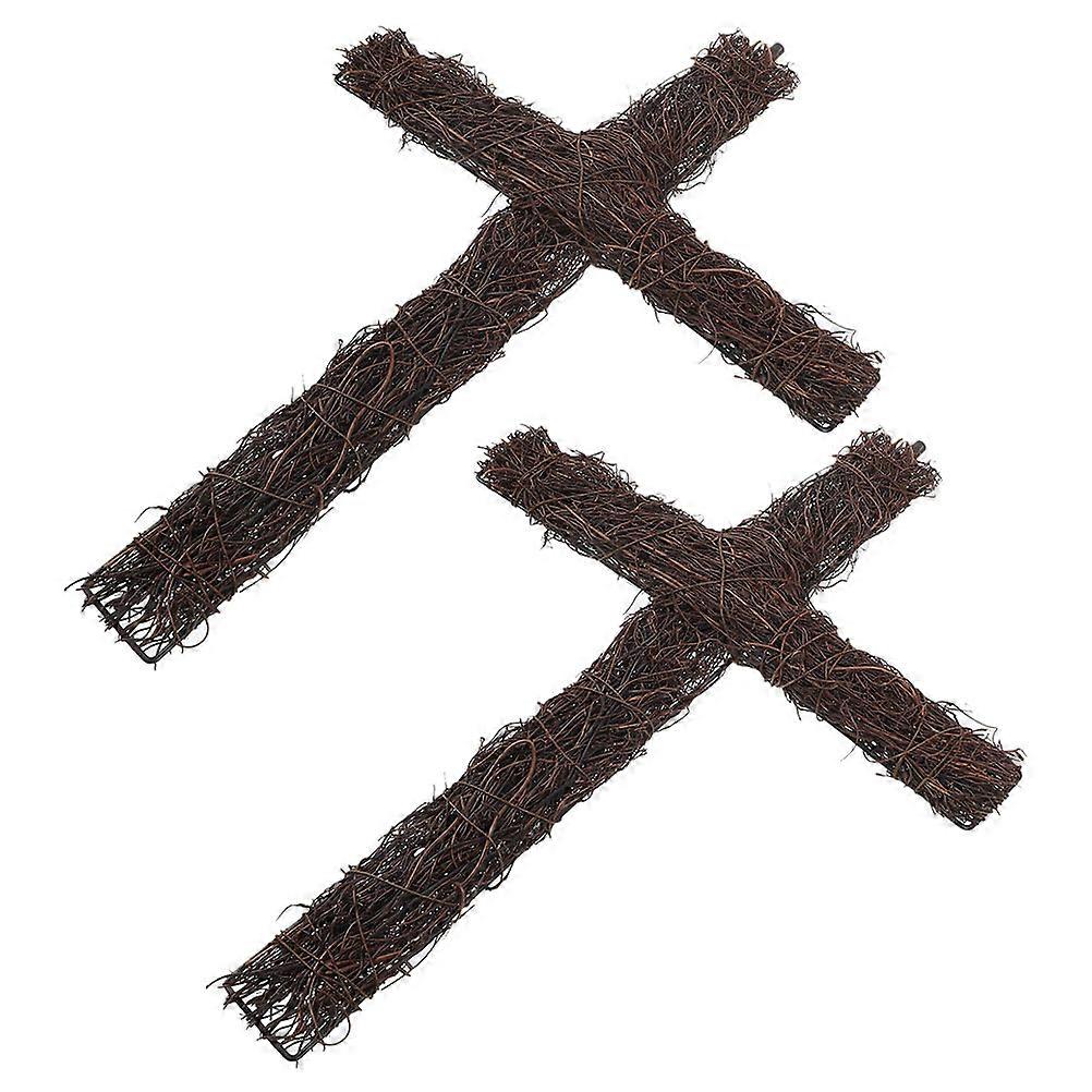 DIY Woven Wreath Form 2Pack Suitable For Garden Yard Decoration Coffee Color 43X31X2CM Perfect For Easter Decoration Crafts