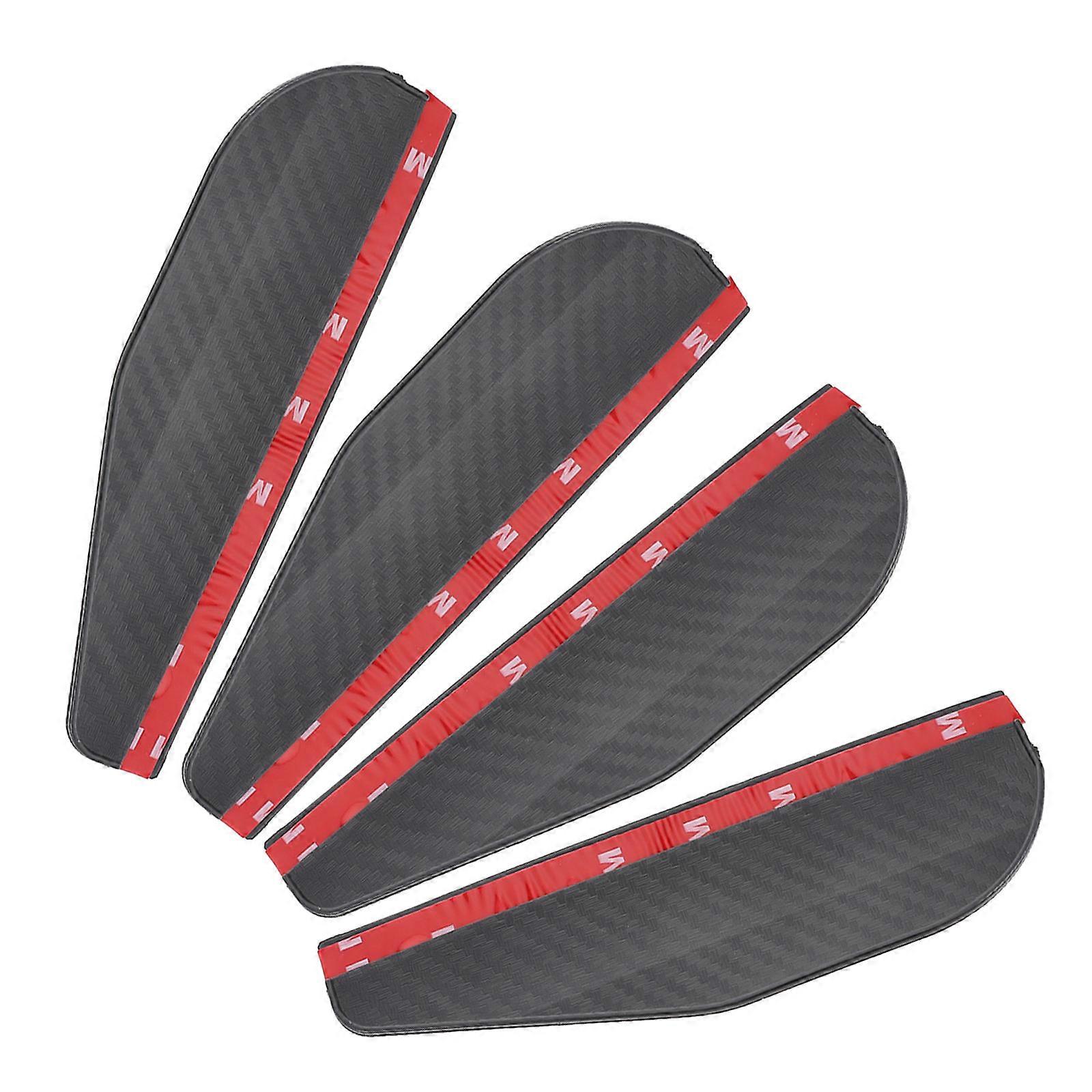 Car Side Mirror Rain Shields Durable PU Black Visor Guards for Enhanced Driving Safety and Stylish Appearance 4 Pieces