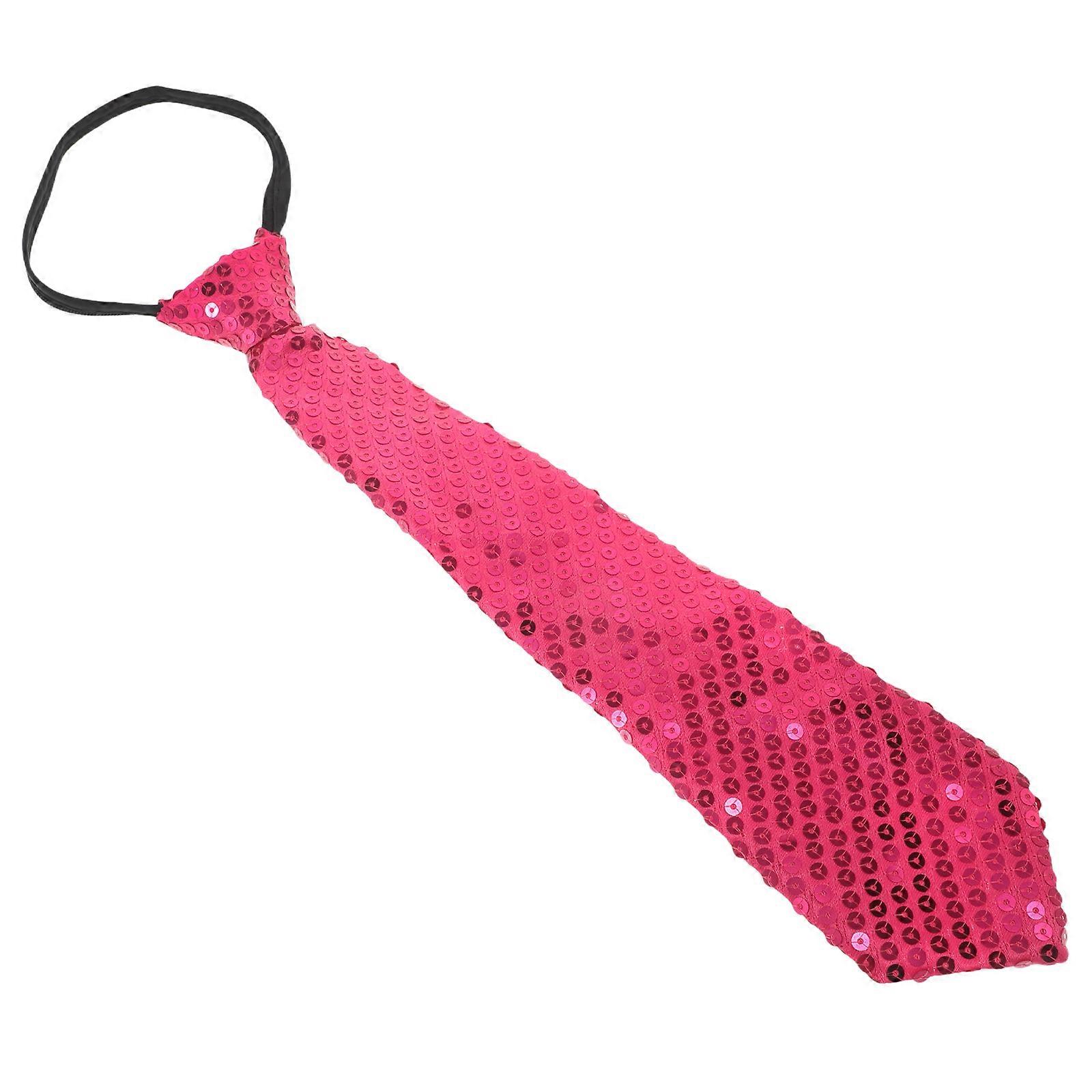 Sparkly Ties For Men Rosy Sequin Tie Festive Occasions Shiny And Comfortable Neckwear 35.00X7.50X2.50CM 1Pack