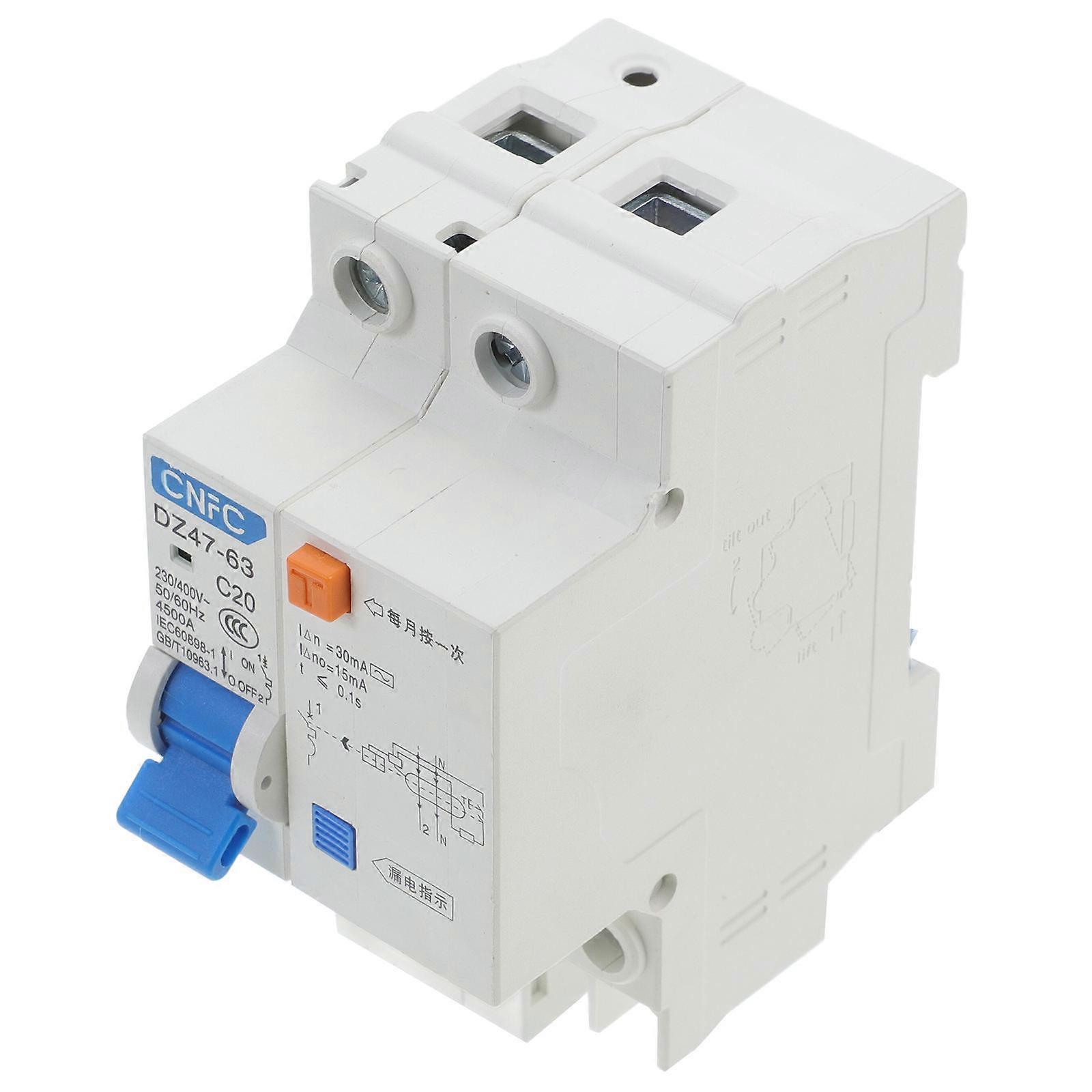 Household Circuit Breaker for Electrical Protection Effective Leakage Prevention 220V 20A White