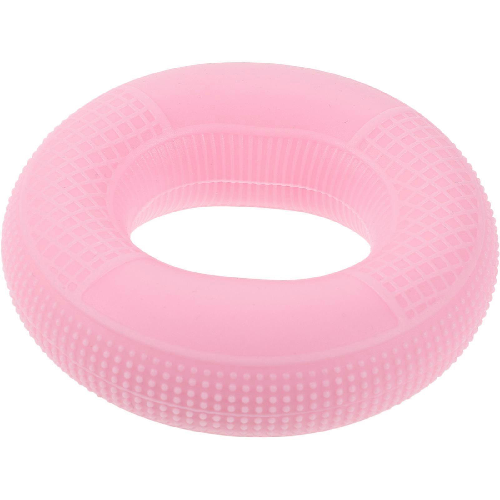 Pink Silicone Hand Grip Exerciser for Training with Smooth Surface and Different Strength 4.5 Inches
